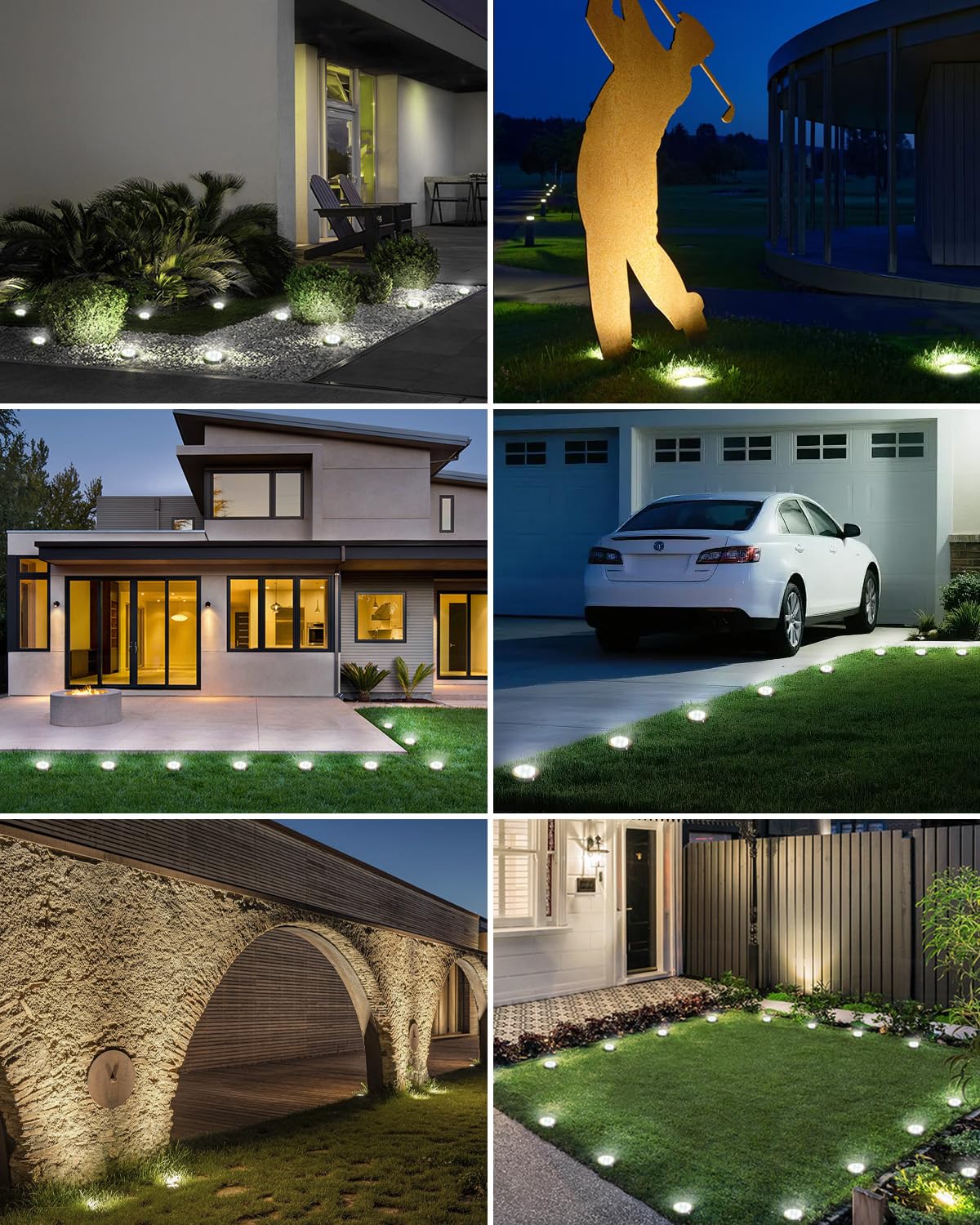 Solar Bodenleuchten Aussen, 8 LED Gartenbeleuchtung Solar Wasserdicht Boden Solarleuchten, Solarlampen für Außen Garten Rasen Auffahrt Gehweg