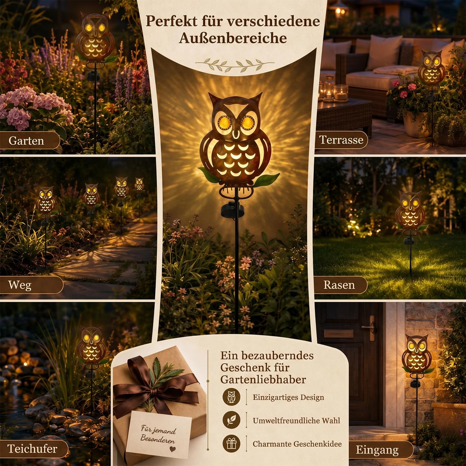 Solarleuchten Garten Schilf, Solarlampen für Außen, Wasserdichte Gartendeko für Draußen, Solar Deko für Rasen Gehweg Balkon Terrassen Landschaft Wegbeleuchtung