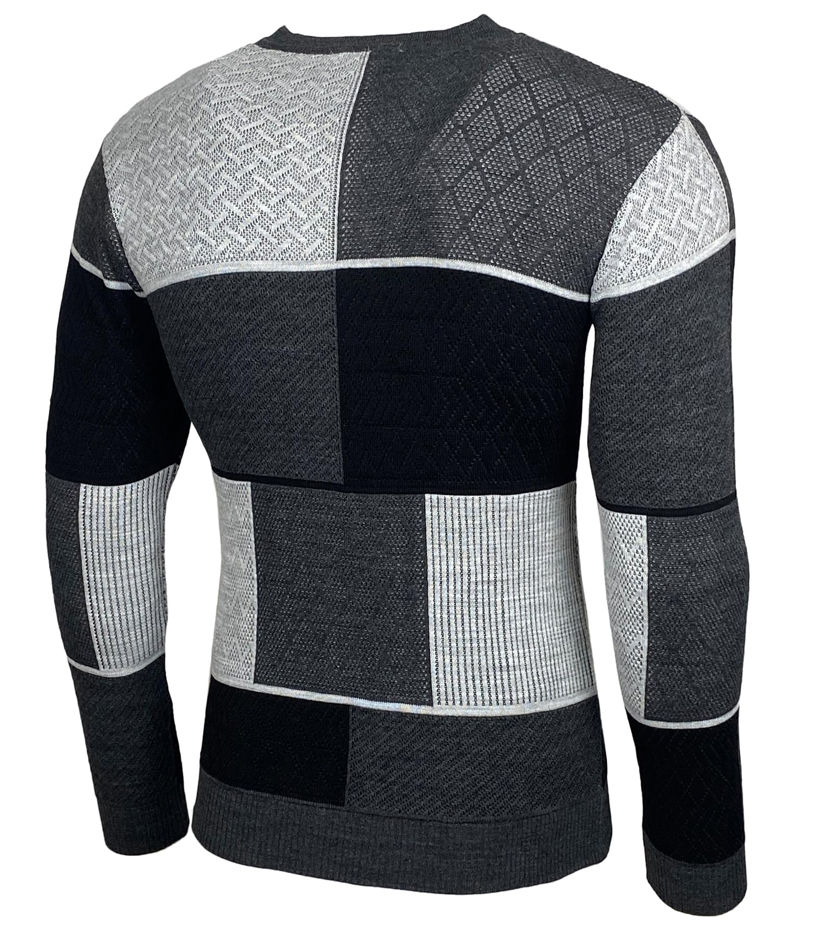 Herren Slim Fit V-Neck Knitted Jumper Rundkragen Moderne Herren Black Jumper Langarmärmel in feinem Knit Sweatshirt