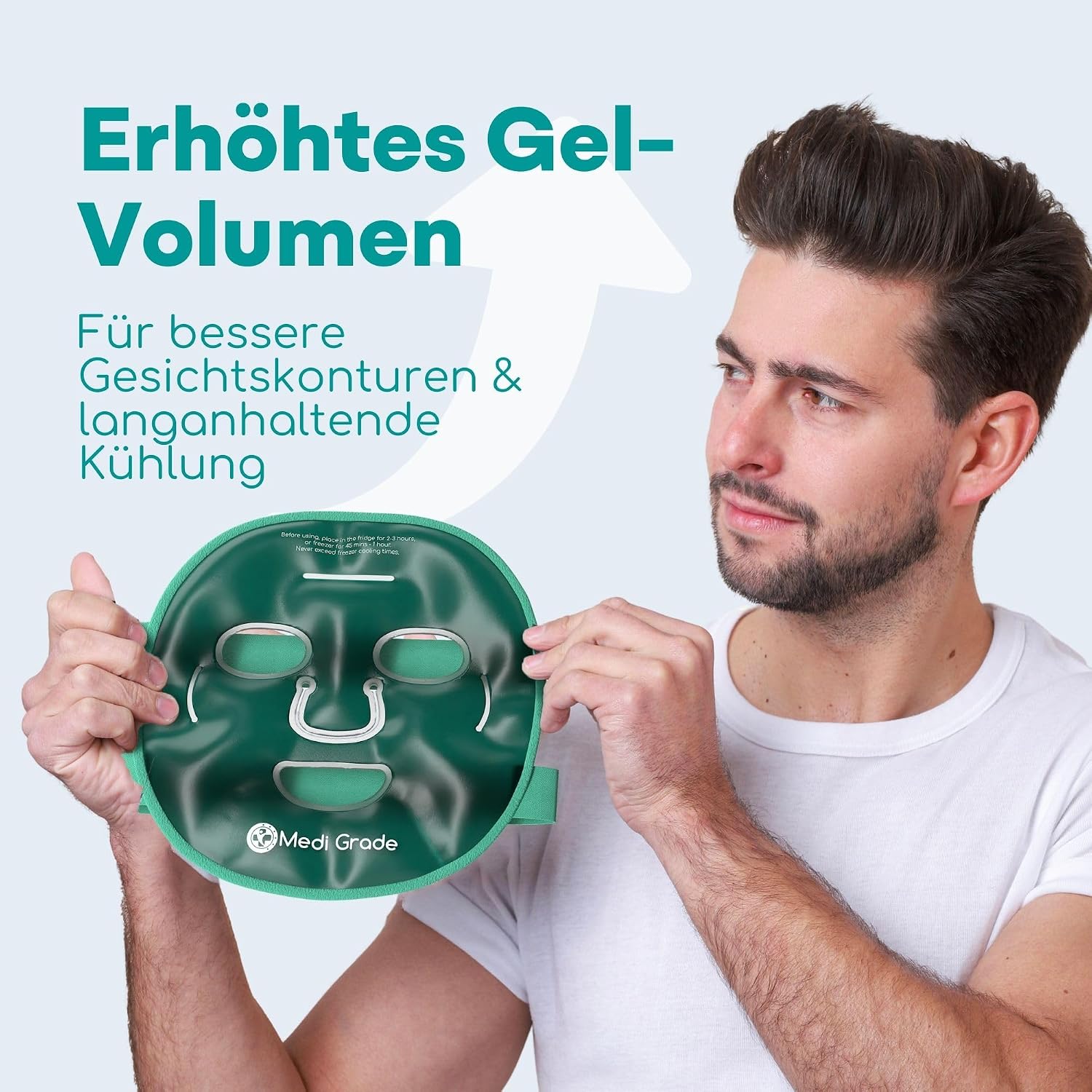 Kühlmaske für Gesicht Augen im Set, Erfrischende Gel Eismaske | Gesichtskühlmaske Augen Kühlmaske gegen geschwollene Augen, zum Augenringe Entfernen, bei Migräne, mit praktischer Kühltasche