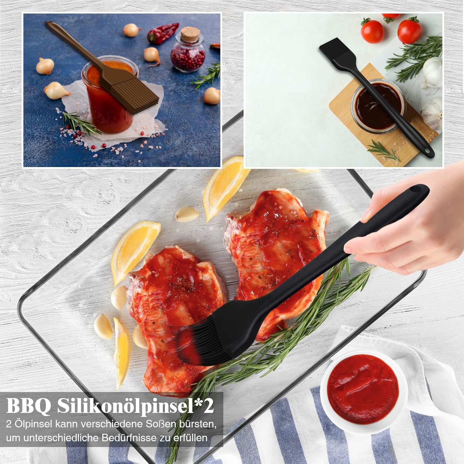 BBQ Grillbesteck Set 30 Grillzubehör aus Hochwertiger Edelstahl Grillzange Grillspachtel Korkenzieher Grillset mit Grillkoffer und Grillmatte für Männer Geschenk für Garten Camping Braun