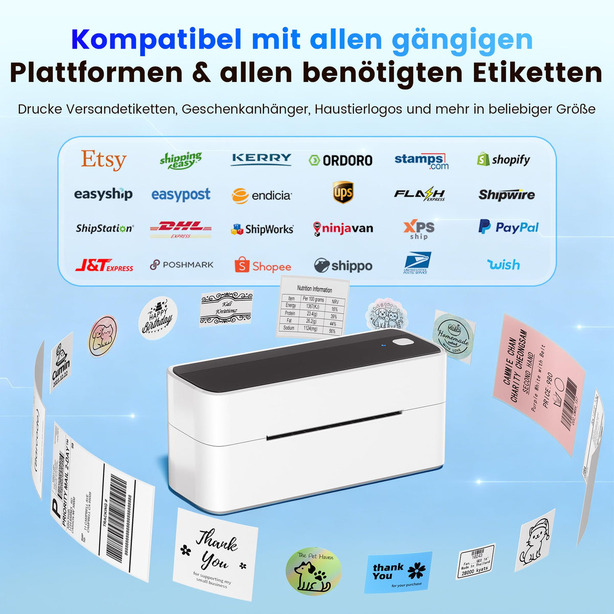 Bluetooth DHL Etikettendrucker, Label Printer - Thermodrucker