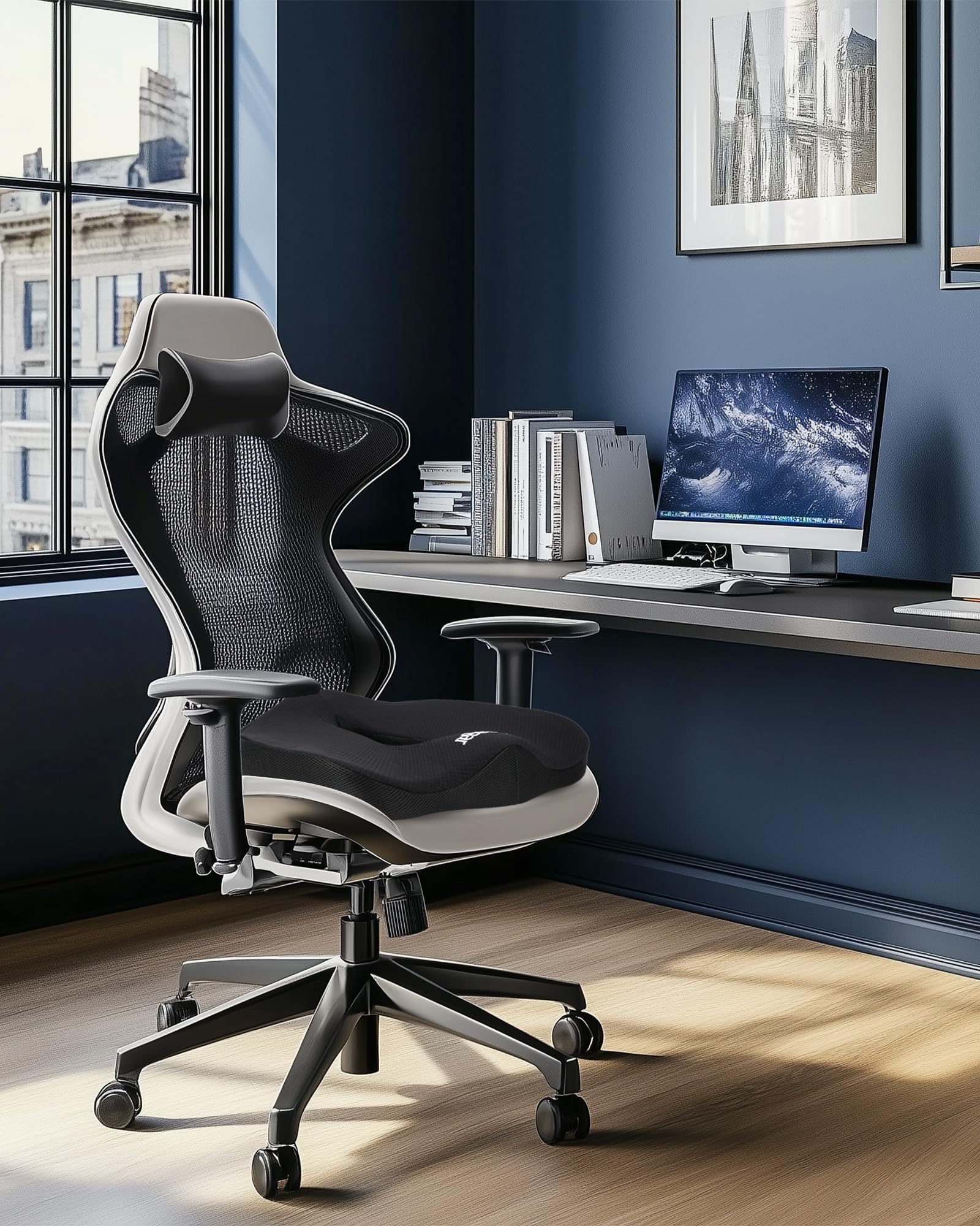 Sitzkissen, Orthopädisches Sitzkissen aus Memory Foam, Ergonomisches Sitzkissen für Bürostuhl /Autositz / Steissbeinkissen Stuhlkissen Sitzkissen Outdoor Zuhause, Schwarz