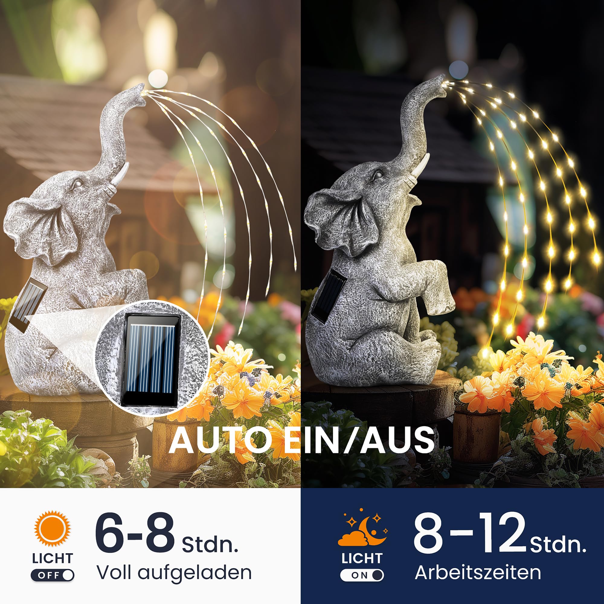 Solar Statuen Gartendeko, Bär Mutter und Bär Kind umarmen Sich, Geburtstagsgeschenk für Frauen, Geschenke für Mama, Wetterfest Gartendeko für Terrasse, draußen, Hof