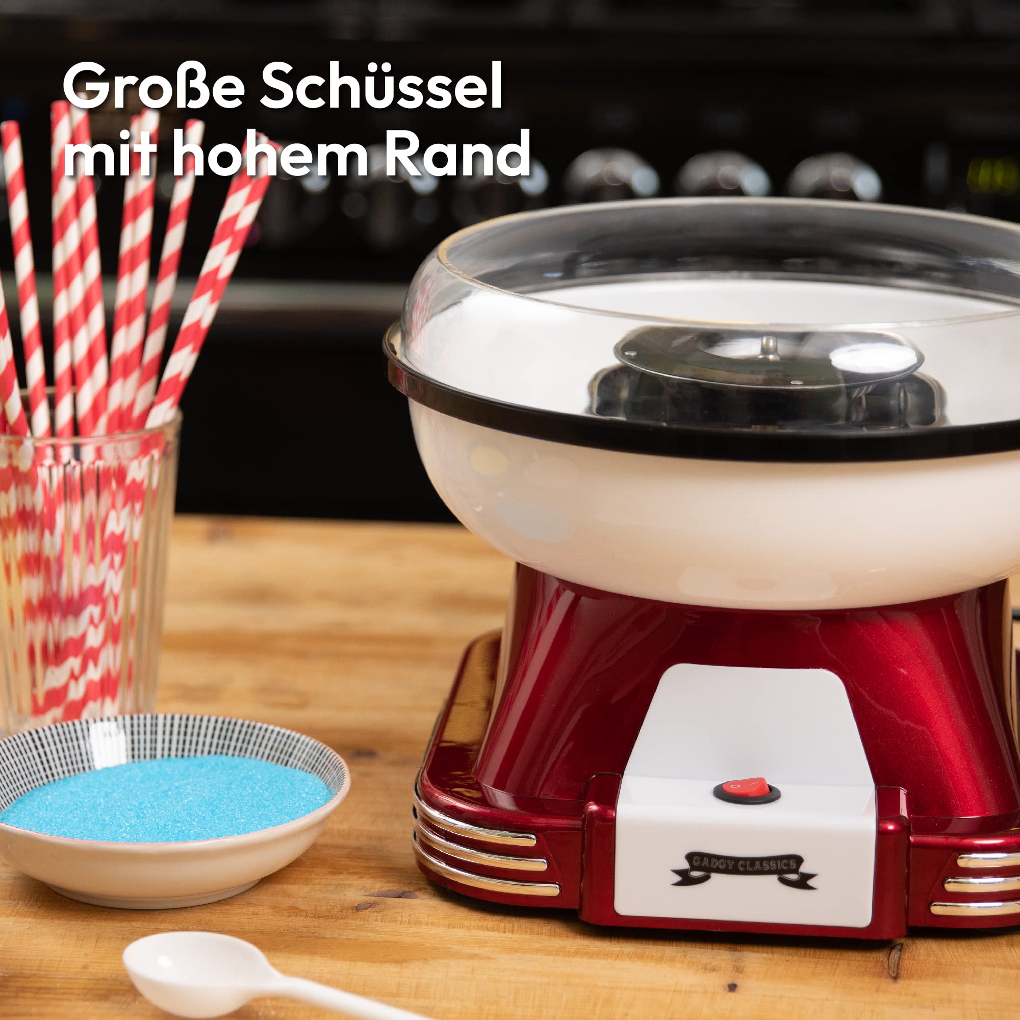 Zuckerwattemaschine für zuhause - Zuckerwatte Maschine für Zucker oder Bonbons - Cotton Candy Machine - Zuckerwatte für Kinderfest, Geburtstag und Party - Rosa