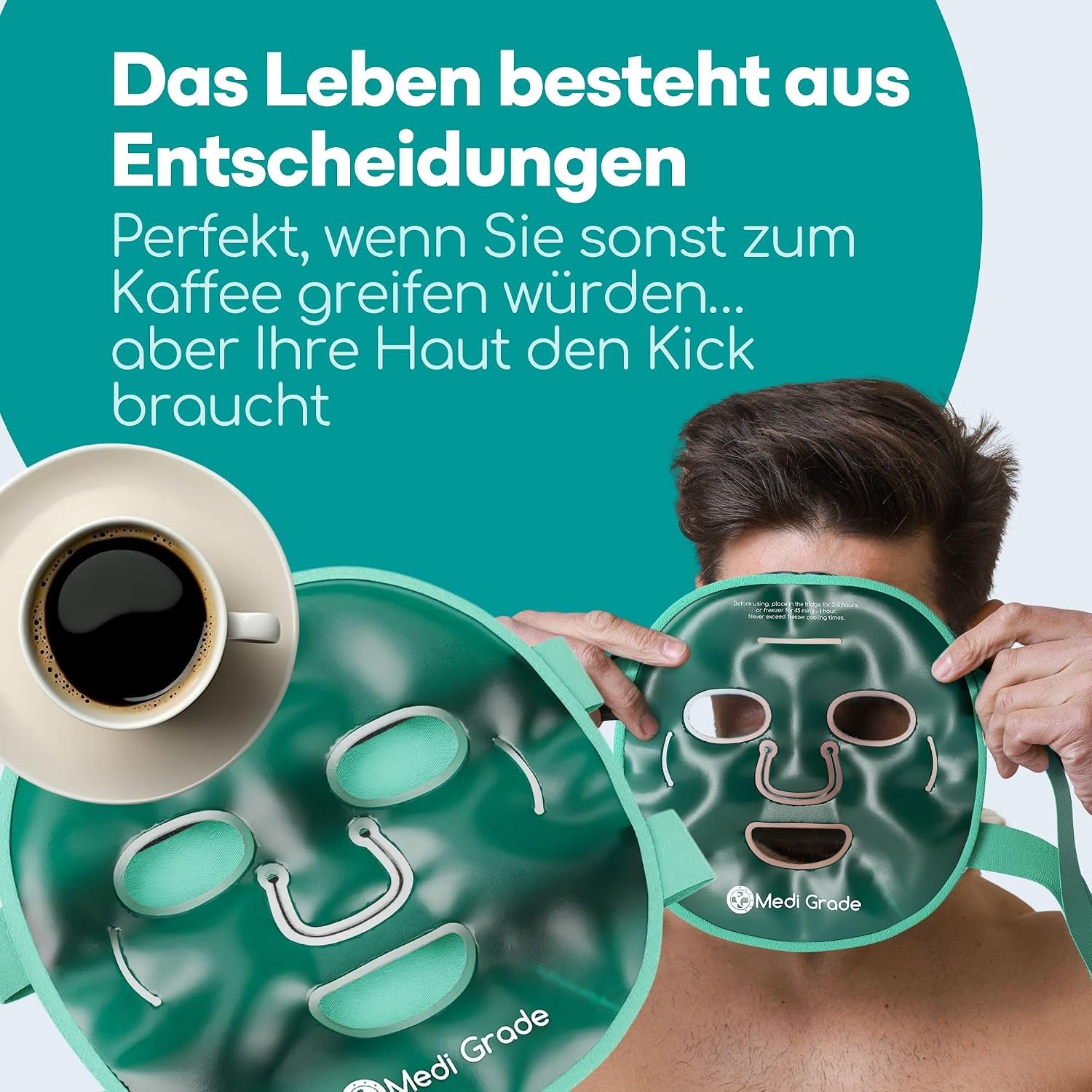 Kühlmaske für Gesicht Augen im Set, Erfrischende Gel Eismaske | Gesichtskühlmaske Augen Kühlmaske gegen geschwollene Augen, zum Augenringe Entfernen, bei Migräne, mit praktischer Kühltasche