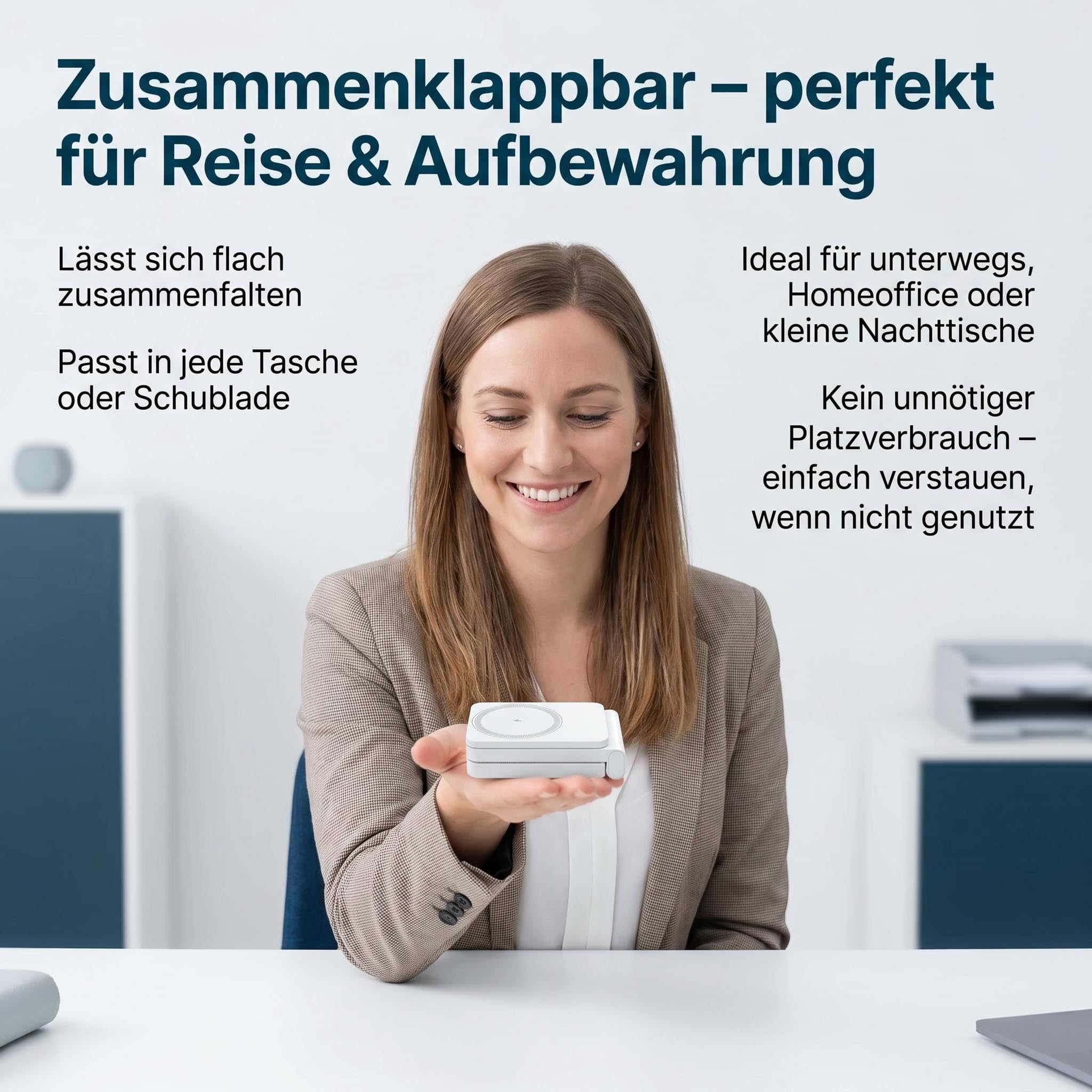 3 in 1 MagSafe Induktive Ladestation, Kabelloses Ladegerät QI2.2 | Magnet Induktionsladegerät für iPhone 12-17 Serie/Apple Watch/AirPods, Wireless Charger Stand mit 20W Adapter, Silber-Schwarz