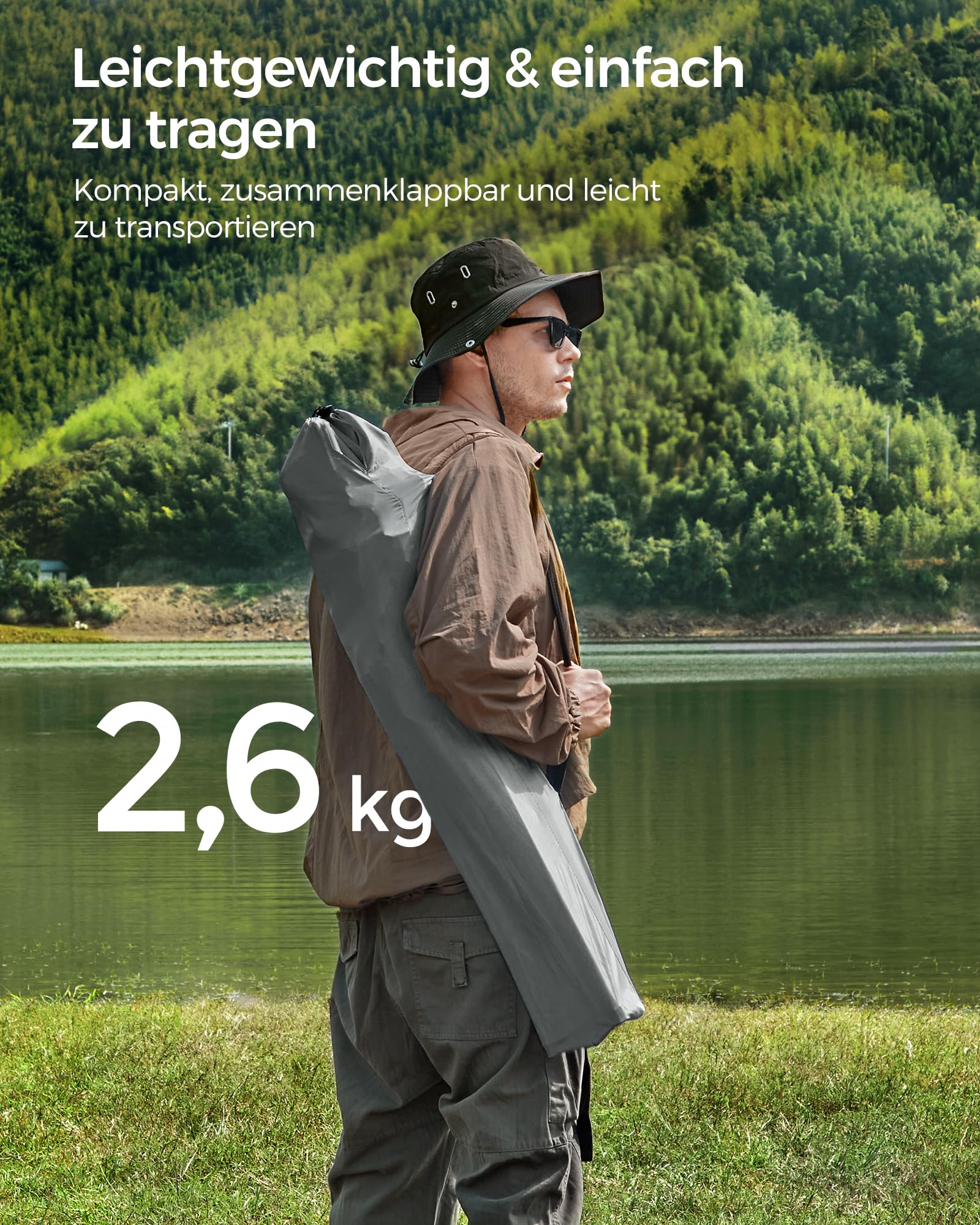2er Set Klappstuhl Campingstuhl Bequeme Schwerlaststruktur bis 150kg belastbar mit Getränkehalter Outdoor Stuhl
