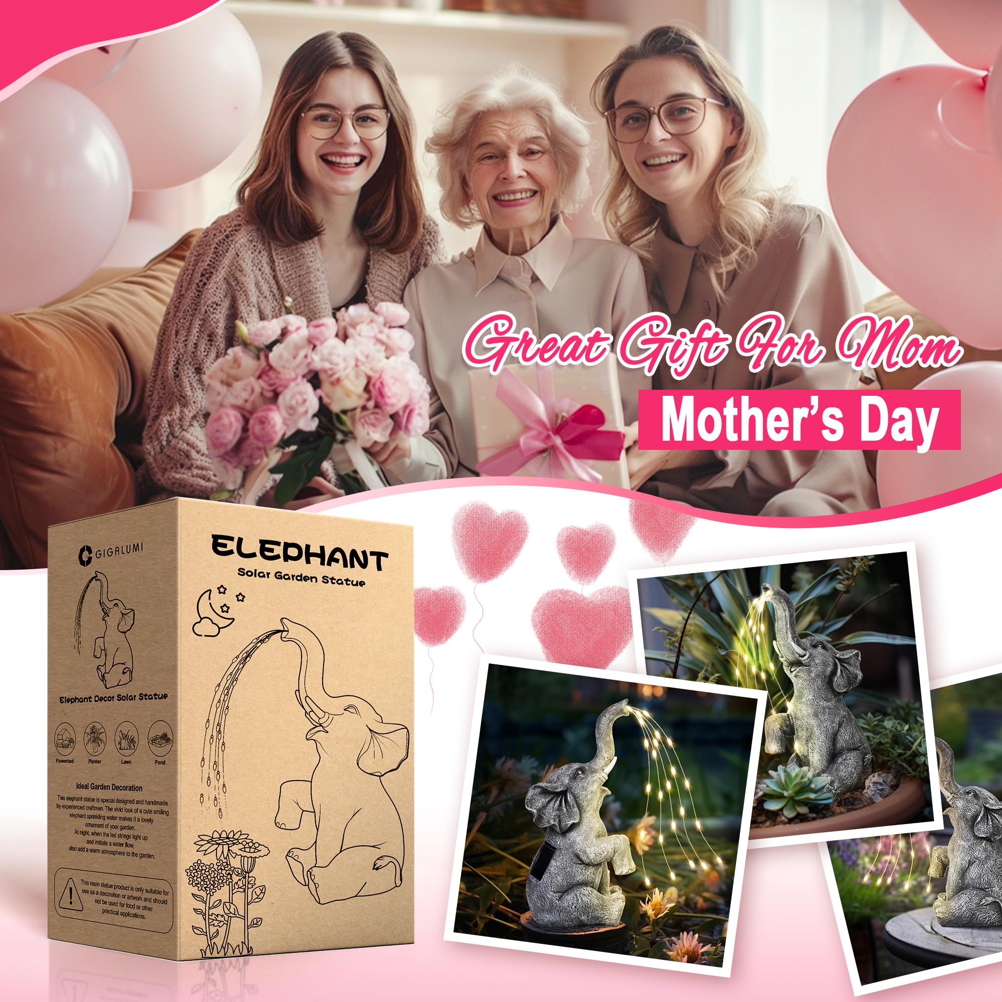 Solar Statuen Gartendeko, Bär Mutter und Bär Kind umarmen Sich, Geburtstagsgeschenk für Frauen, Geschenke für Mama, Wetterfest Gartendeko für Terrasse, draußen, Hof