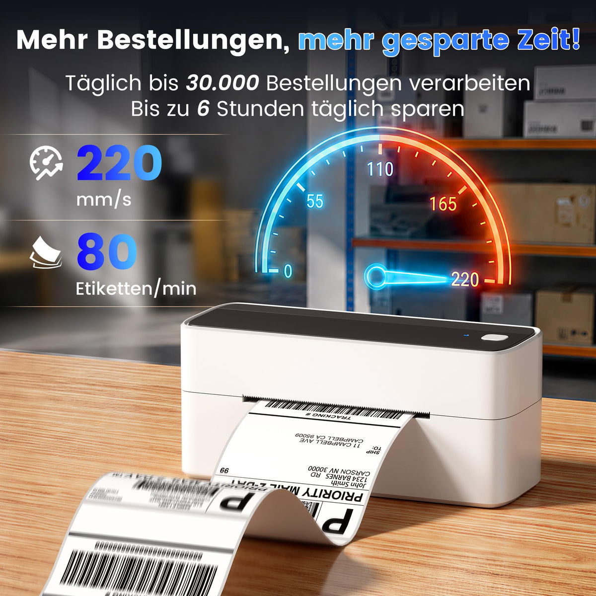 Bluetooth DHL Etikettendrucker, Label Printer - Thermodrucker