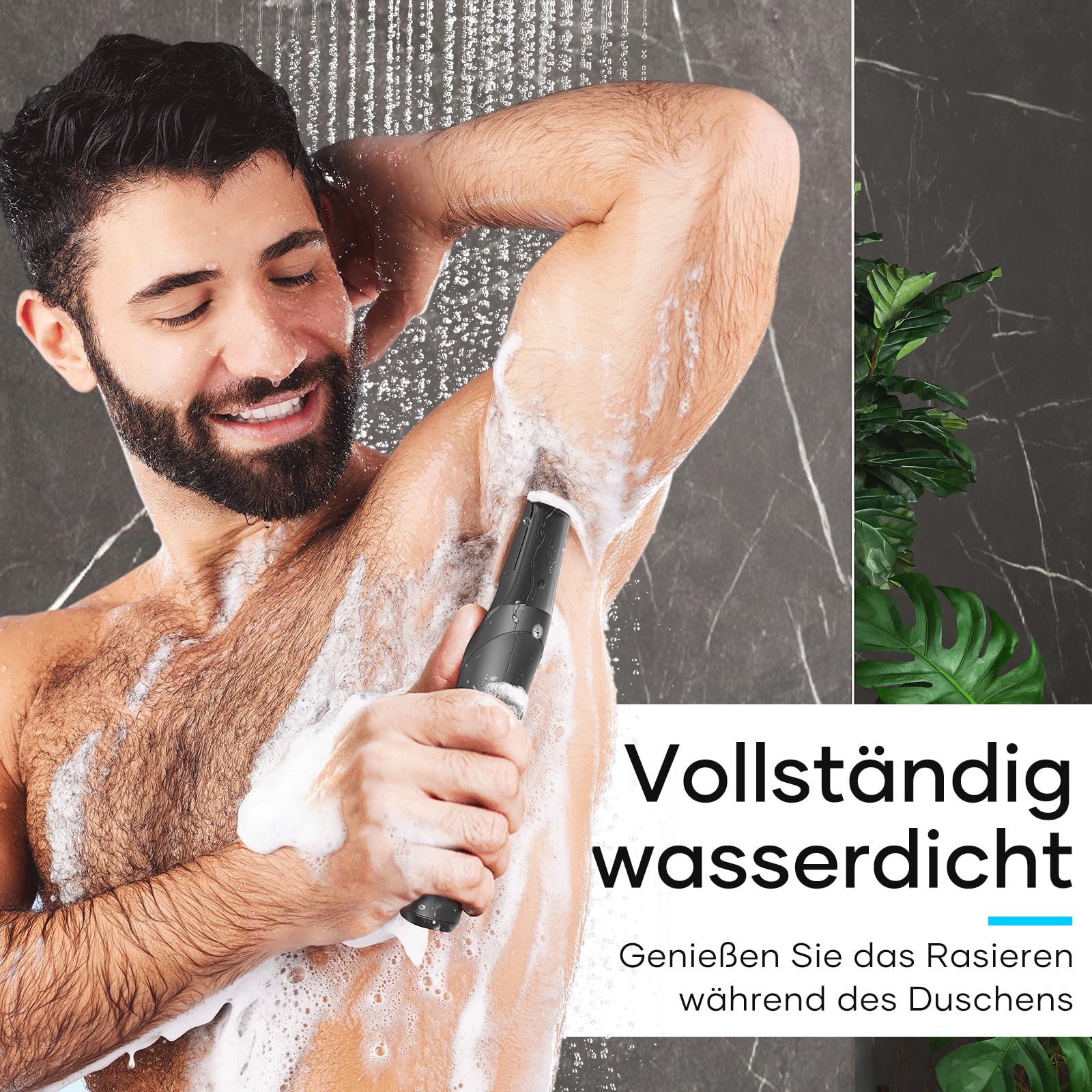 Kensen V-förmig Herren Intimrasierer Wasserdicht Körperrasierer Typ-C Nass Trocken Bodygroom für Beine Brust Achselhöhle Leiste Mit Aufsteckkämme