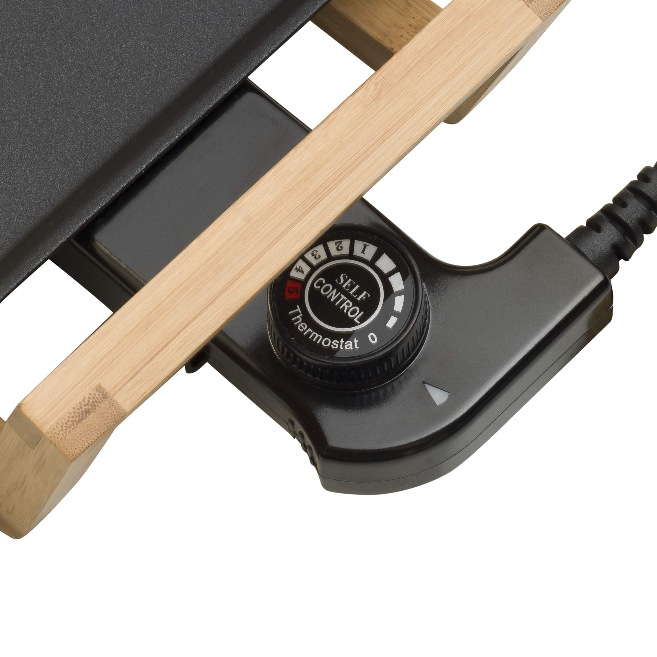 Teppanyaki Grillplatte in Asien Design, mit Bambusgriffen