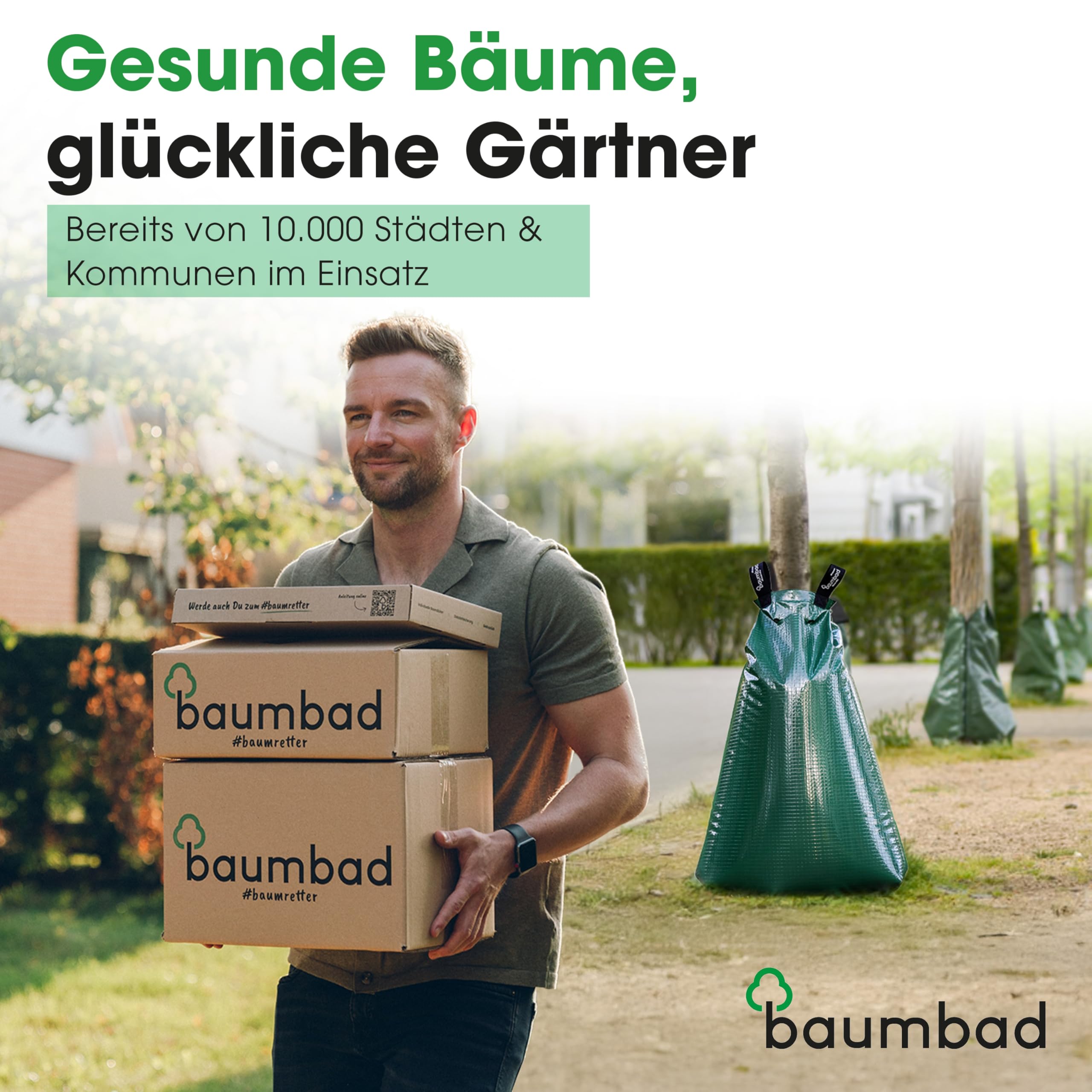Premium Bewässerungsring 55 Liter, PVC UV Beständig, Baumring zur Bewässerung in Braun