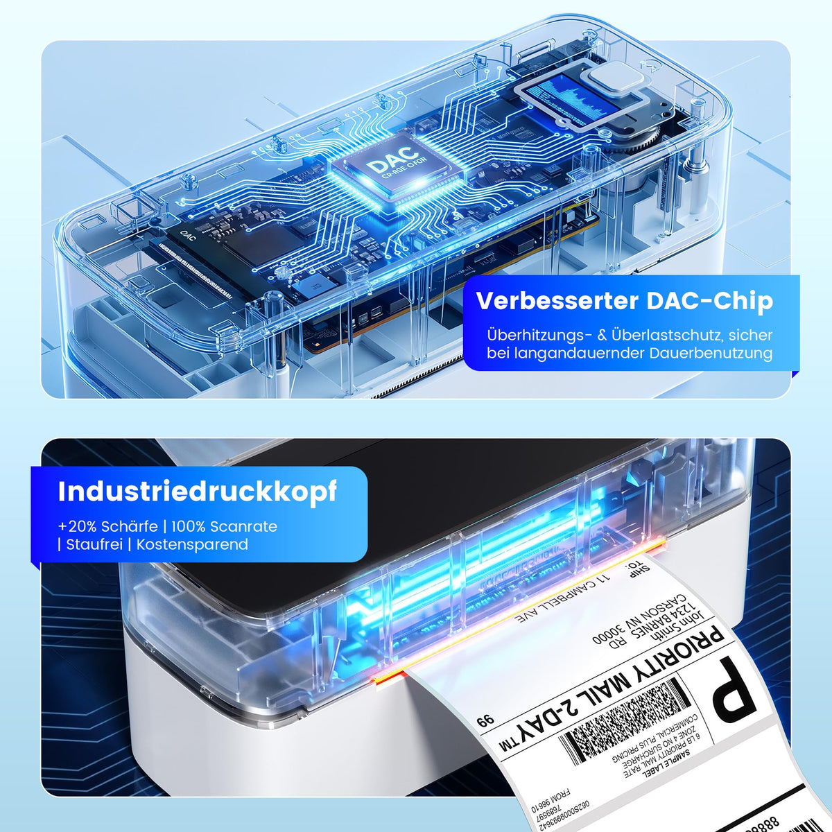 Bluetooth DHL Etikettendrucker, Label Printer - Thermodrucker
