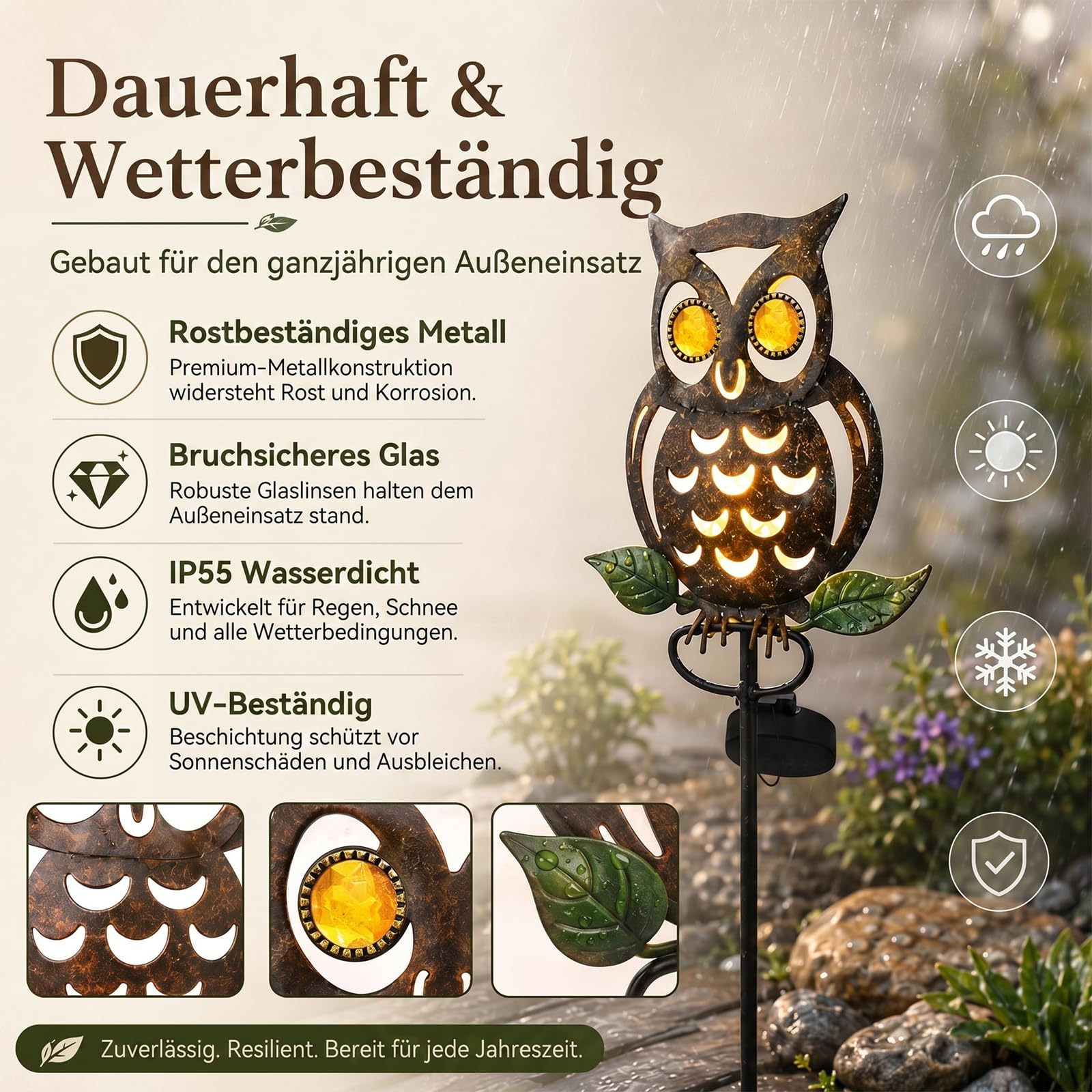 Solarleuchten Garten Schilf, Solarlampen für Außen, Wasserdichte Gartendeko für Draußen, Solar Deko für Rasen Gehweg Balkon Terrassen Landschaft Wegbeleuchtung