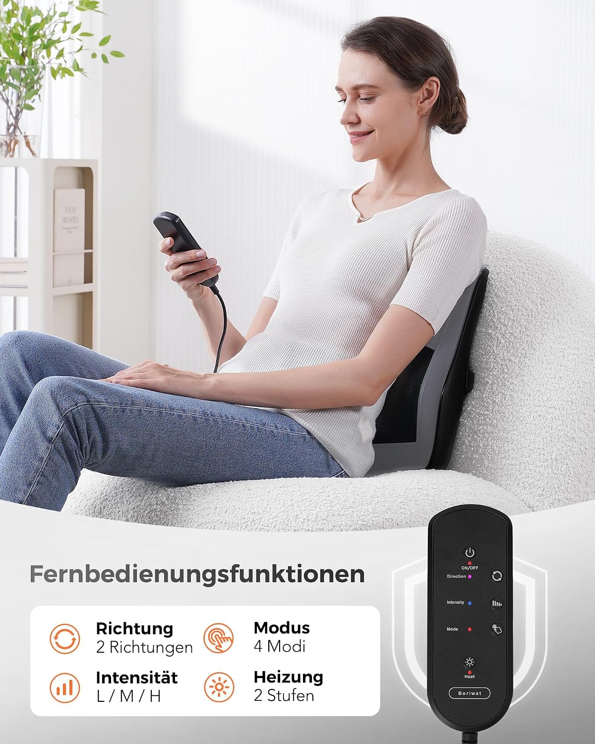 Nackenmassagegerät mit Wärme, Shiatsu Massagegeräte 3D Knet Rückenmassagegerät, Muskelschmerzlinderung für Nacken, Rücken, Beine, Geschenke für Männer, Frauen