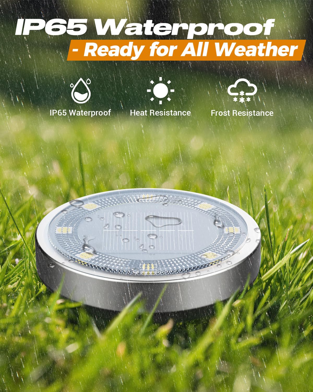 Solar Bodenleuchten Aussen, 8 LED Gartenbeleuchtung Solar Wasserdicht Boden Solarleuchten, Solarlampen für Außen Garten Rasen Auffahrt Gehweg