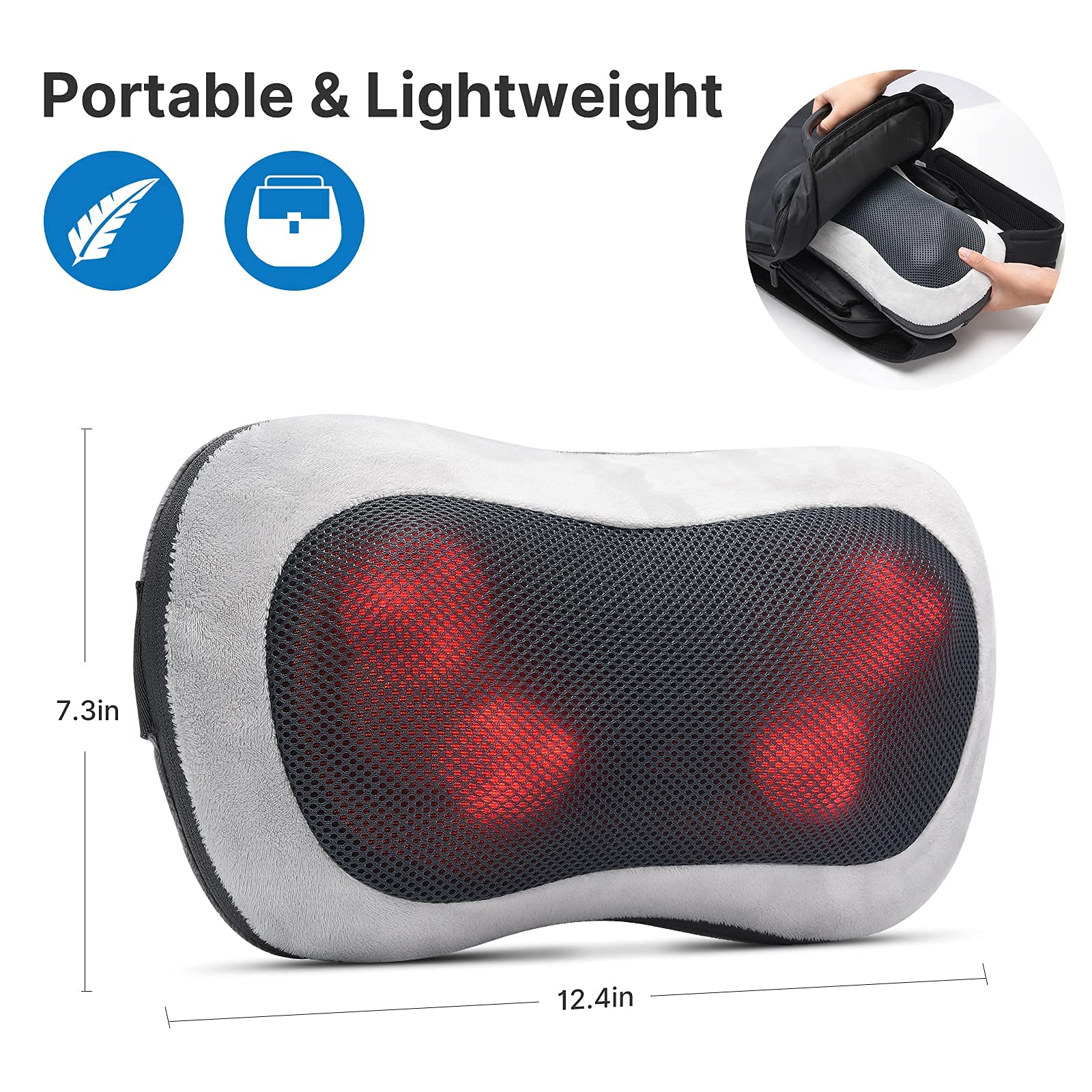 Massagegerät Schulter Nackenmassagegerät mit Wärme, Shiatsu Massagegerät mit 3D-Massage von tiefem Gewebe, Massage für Nacken, Rücken, Beine, Füße, Geschenke für Frauen, Geschenke für Männer