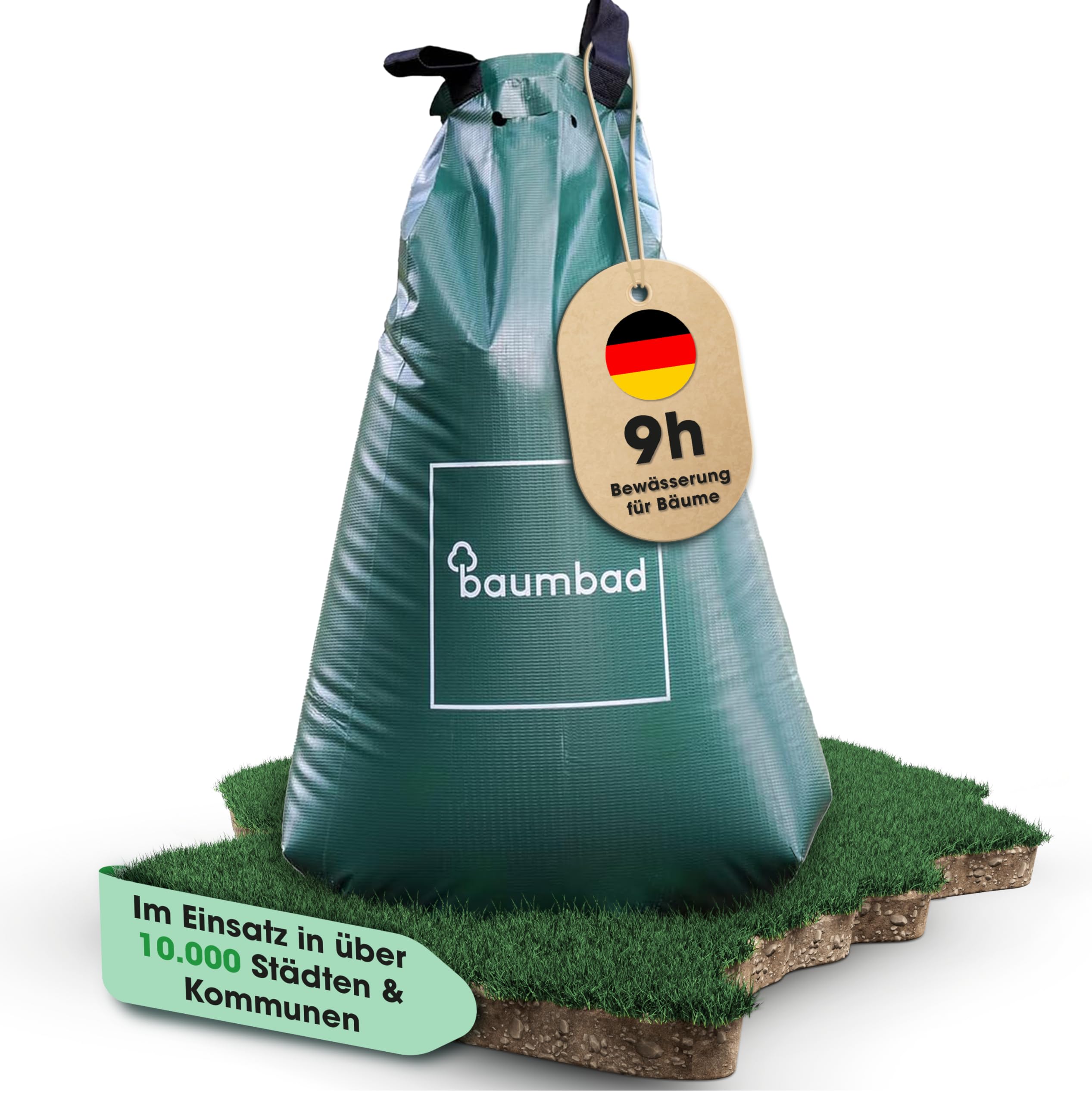 Premium Bewässerungsring 55 Liter, PVC UV Beständig, Baumring zur Bewässerung in Braun