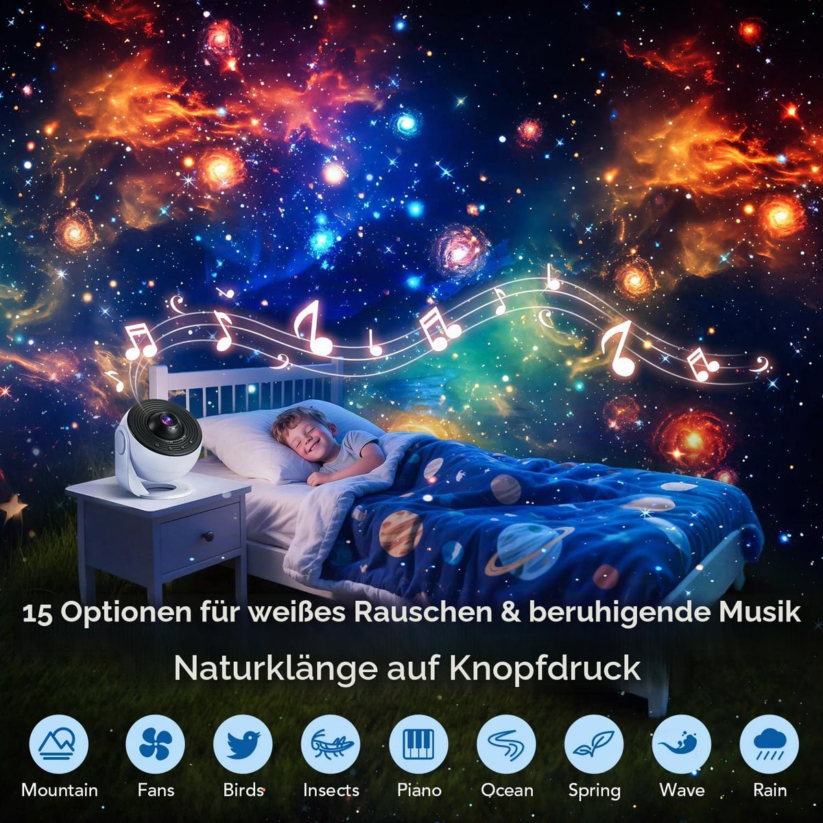 Sternenhimmel Projektor Galaxy Projector Geschenke Nachttischlampe