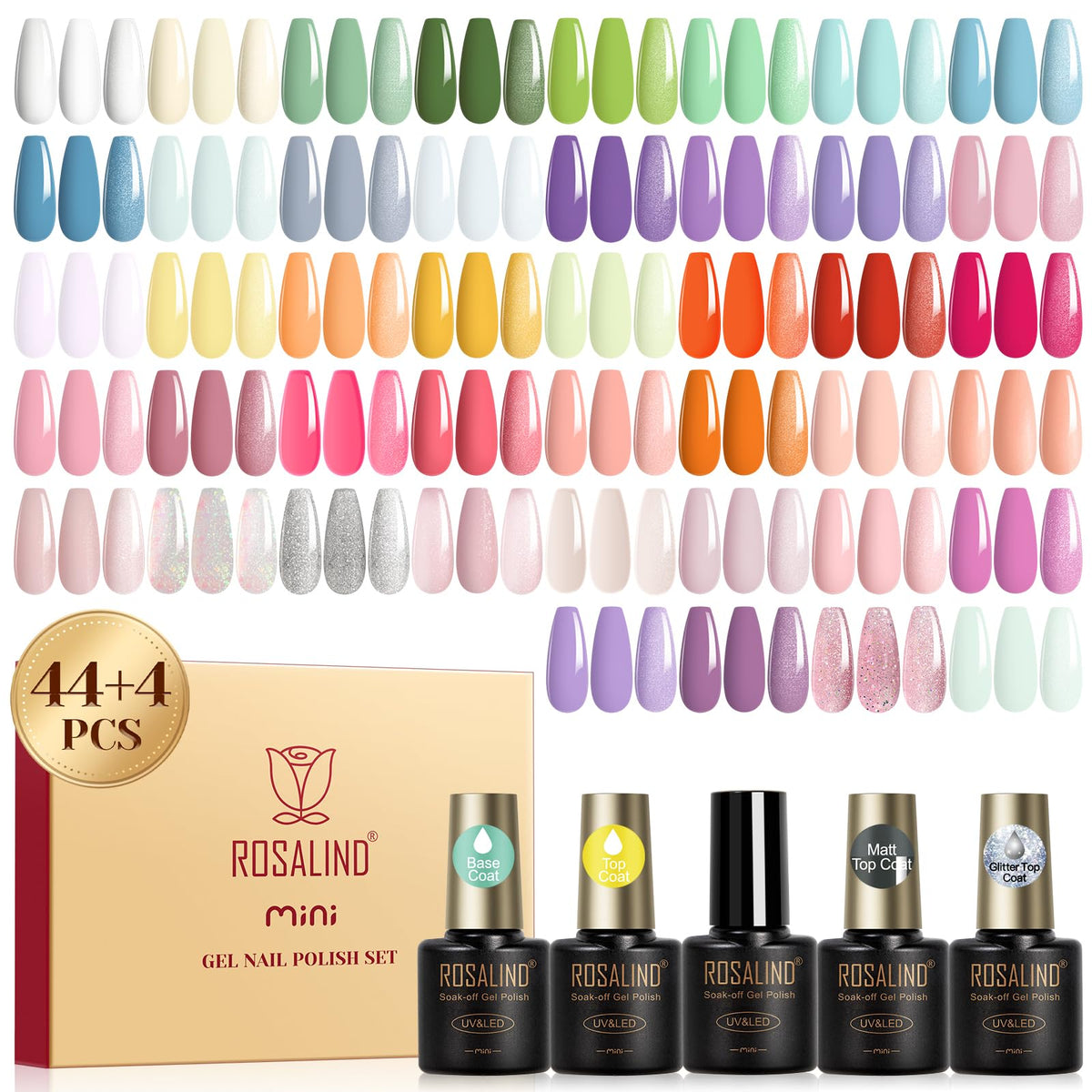 UV Nagellack Set Weiß Rosa Violett Rot Grün Blau Gel