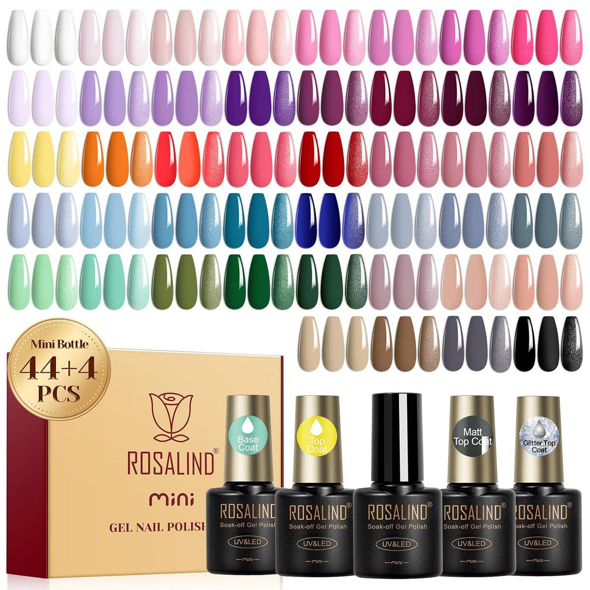 UV Nagellack Set Weiß Rosa Violett Rot Grün Blau Gel