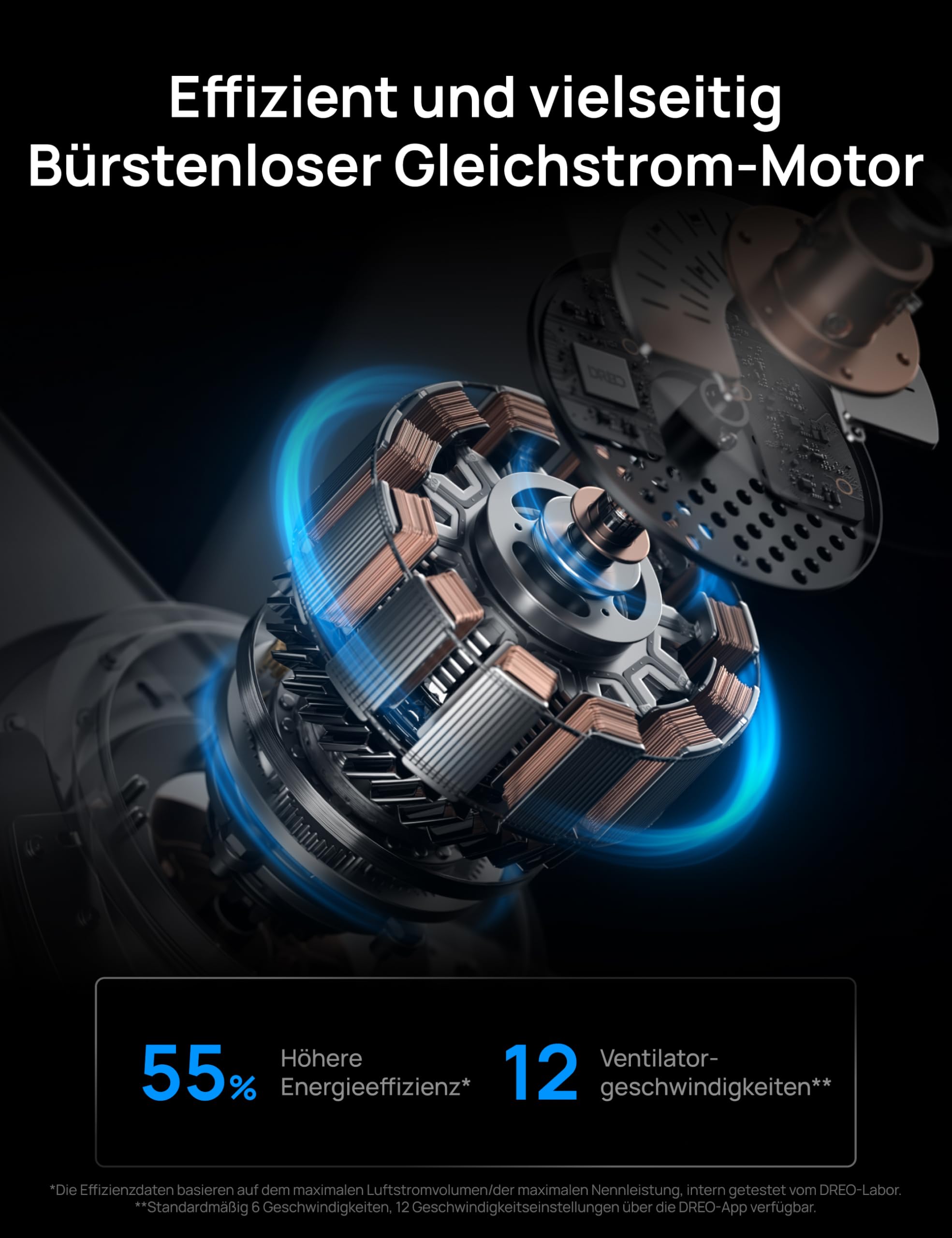 Smarter Low-Profile-Deckenventilator mit Licht, 132 cm, dimmbare LED mit einstellbarer Farbtemperatur, RGB-Ambientlicht, leiser DC-Motor, einfache Montage, App- & Alexa-Steuerung, weiร