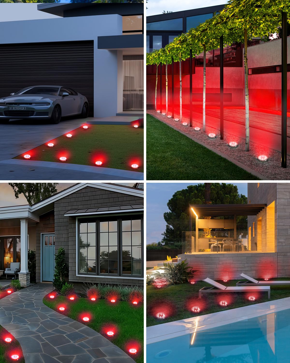 Solar Bodenleuchten Aussen, 8 LED Gartenbeleuchtung Solar Wasserdicht Boden Solarleuchten, Solarlampen für Außen Garten Rasen Auffahrt Gehweg