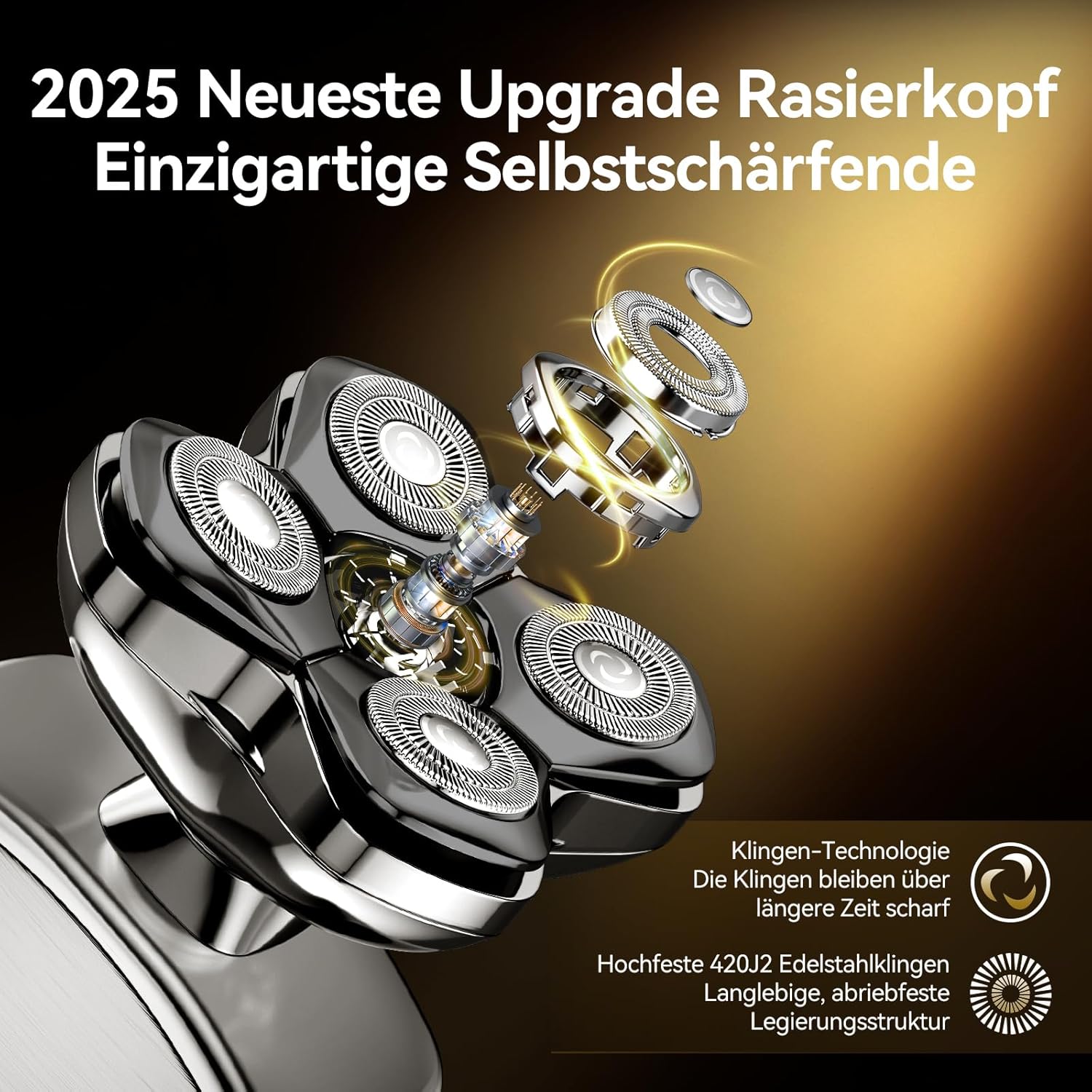 Glatzen Rasierer Herren, Kensen 5 In 1 Kopfrasierer Wasserdicht Head Shaver Men Magnetische Rasierer Glatze Herren Wiederaufladbar Glazenrasierer Typ-C Nass- Und Trocken