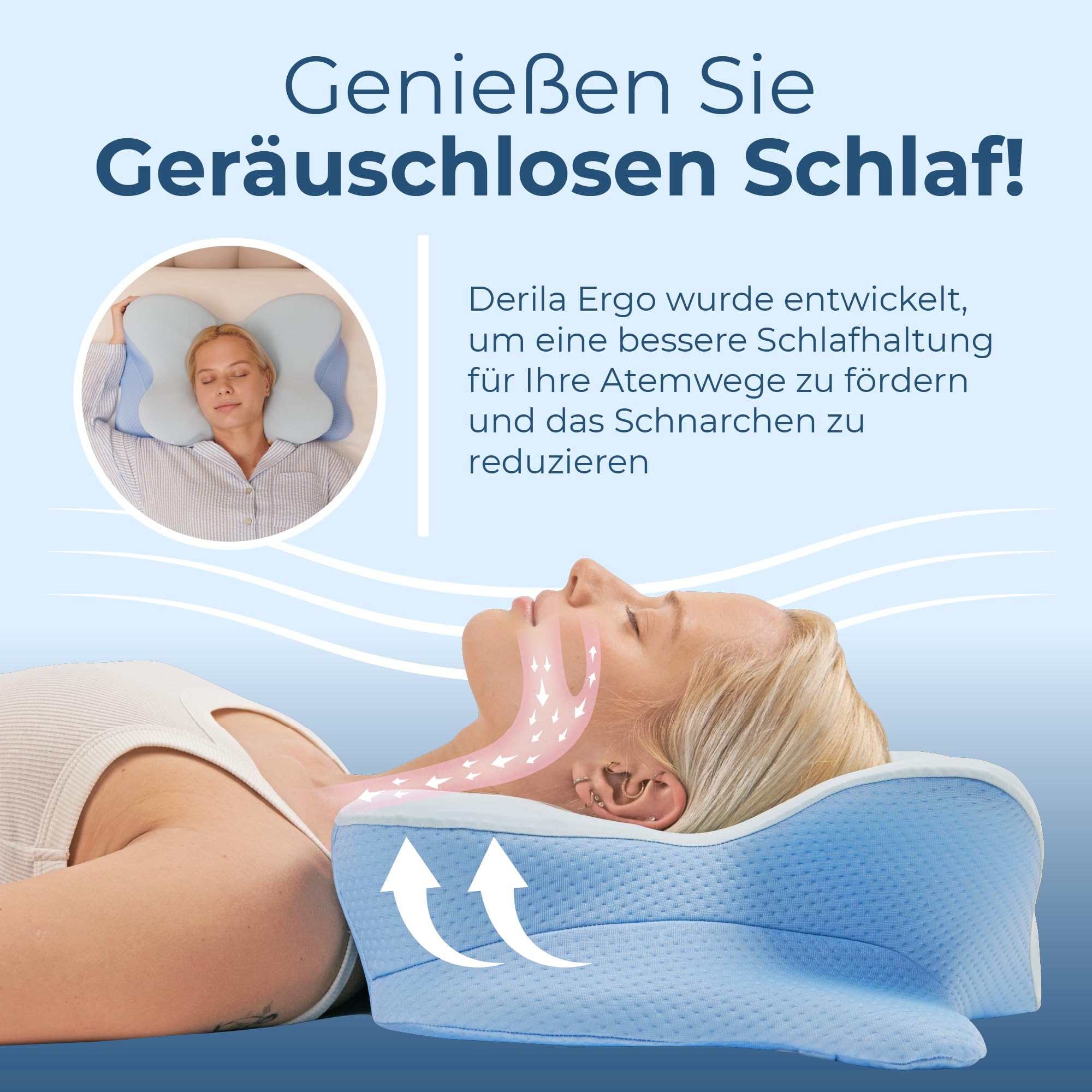 Ergo Halskissen, Memory Schaumkissen, Halsstütze Kissen, Ergonomisches Kissen, Kissen für Seiten, Rücken- und Bauchschläfer