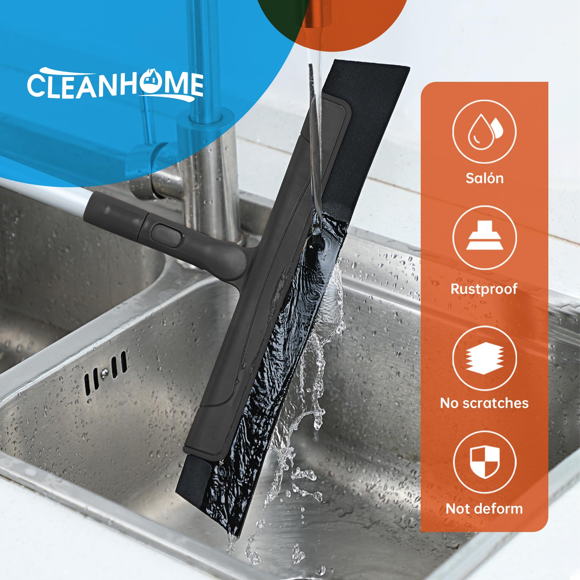Duschabzieher,Abzieher Dusche Boden,Segmentiertes Design, Verstellbare Länge / Reinigungswasser, Tierhaare, Seifenwasser,Wasserschieber für Badezimmerböden, Fenster, Spiegel