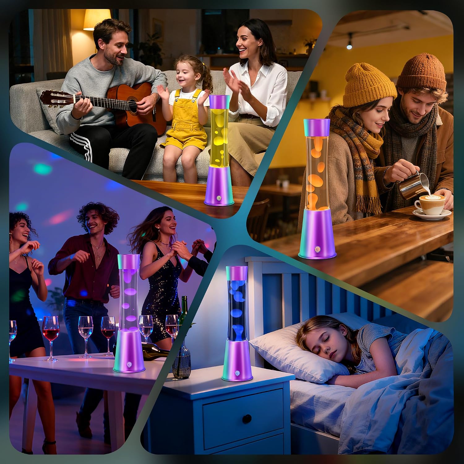 Lavalampe mit 17 Farbwechsel und Fernbedienung, Lavalampen 34cm für Erwachsene, Entspannende Stimmung LED Nachtlicht für Haus Schlafzimmer Büro, Geschenk für Valentinstag Geburtstag