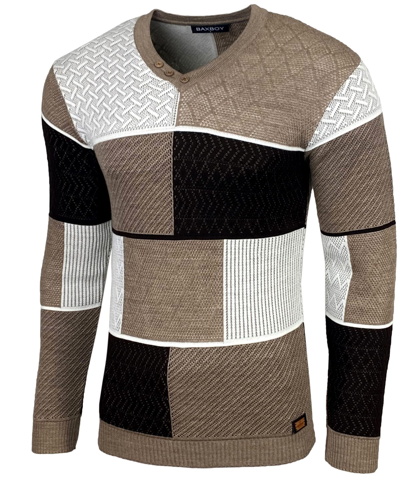 Herren Slim Fit V-Neck Knitted Jumper Rundkragen Moderne Herren Black Jumper Langarmärmel in feinem Knit Sweatshirt