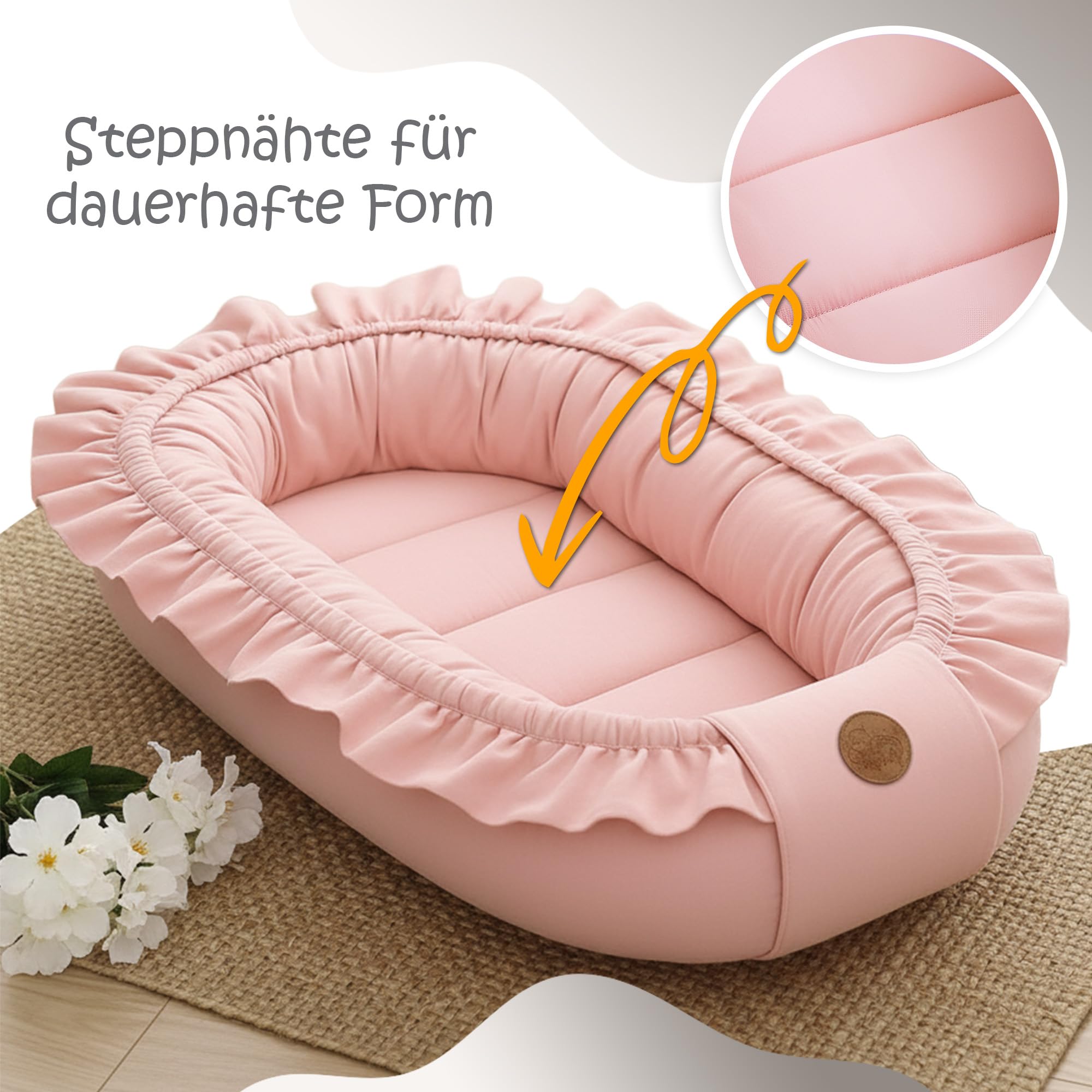 Babynest Babynestchen Neugeborene 90 x 50 cm baby nestchen tragbar nest fĂŒr bett kinder kuschelnest coccon fĂŒr Jungen und MĂ€dchen