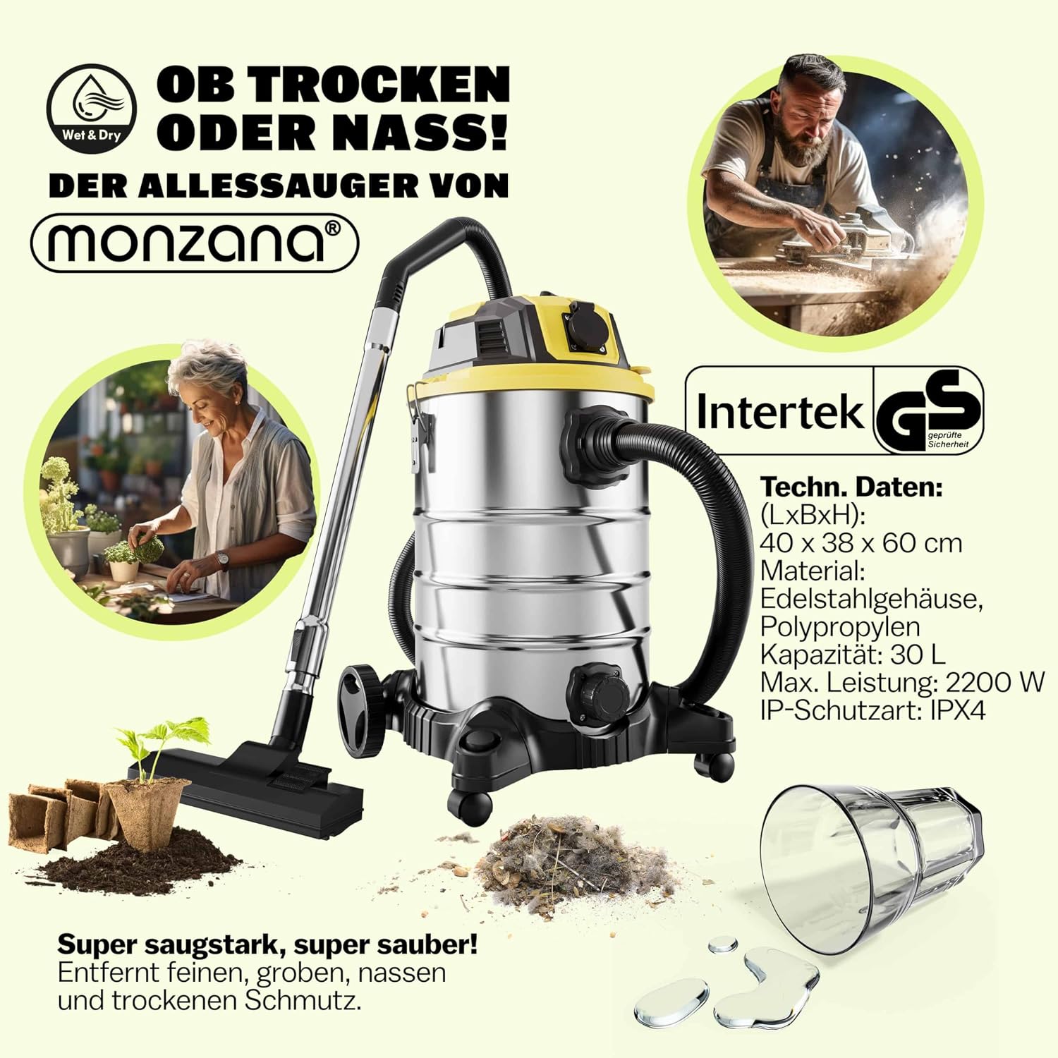 Nass Trockensauger 30L 2200W