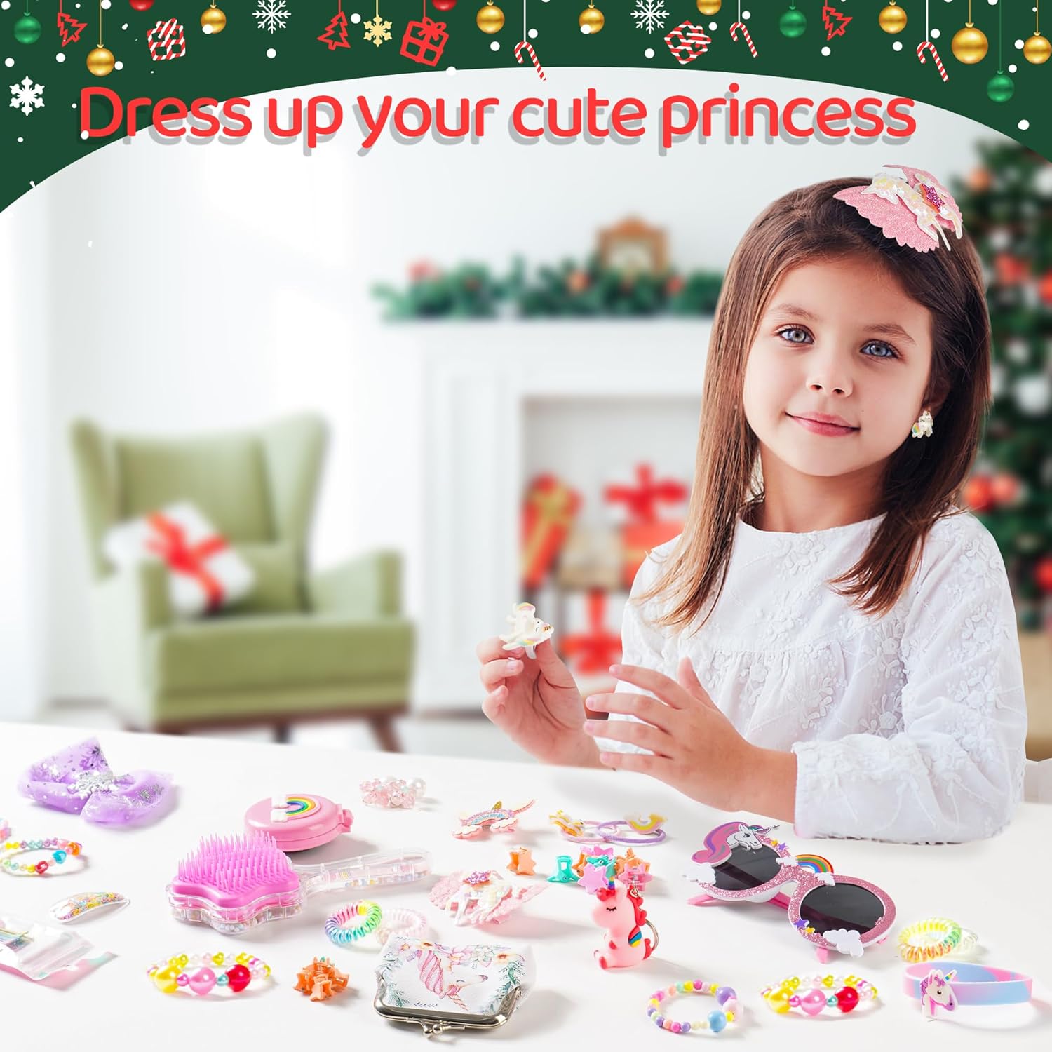 Adventskalender 2025 Mädchen | Einhorn Weihnachts-Countdown für Kinder | 24-Tägiger Magiezauber mit 57 Überraschungen | Einzigartiger Kinderschmuck & Geschenke zum | ab 3 Jahre kids