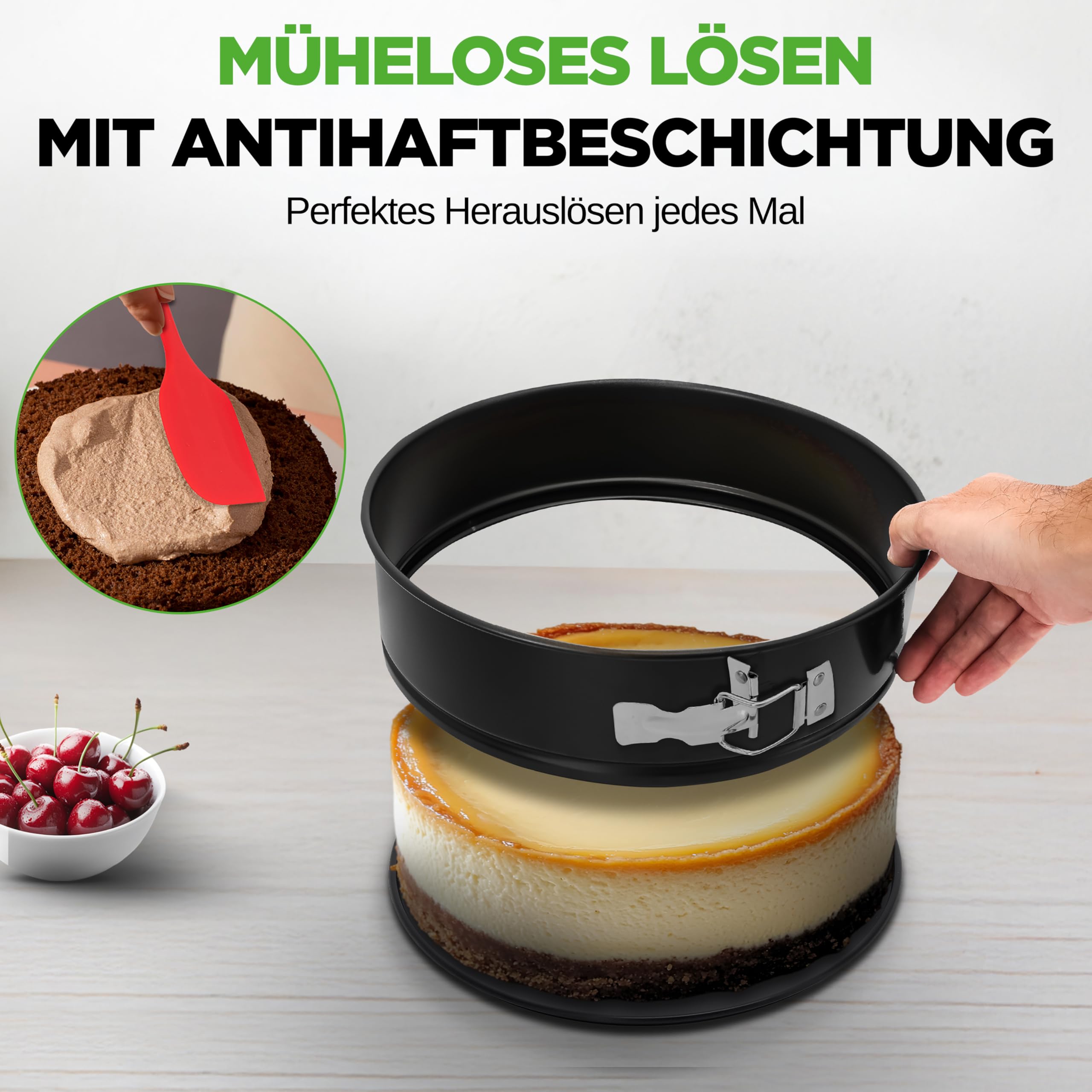 Töpfe & Pfannen Set, 21-teiliges Anti-Stick-Kochen und Backset mit Muffinform, Brot & Pizza Tray, Utensils, für Gas, Elektrik & Keramik, für moderne Haushalte und Hobbybäcker, Schwarz