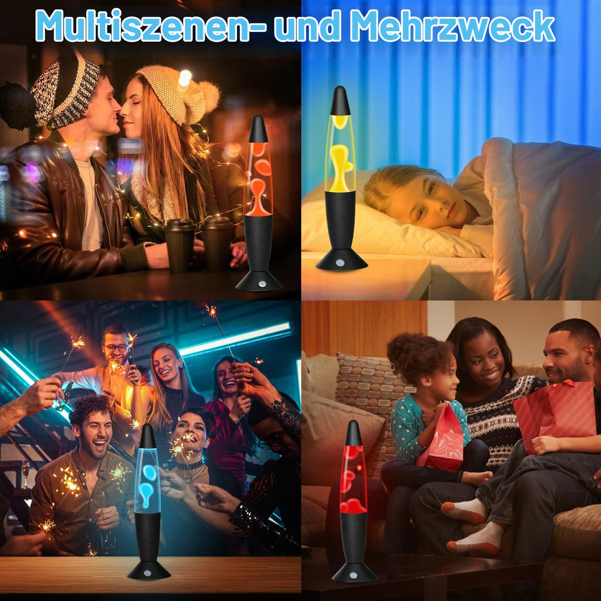 Lavalampe Große mit 17 Farbwechsel und Fernbedienung 40 cm
