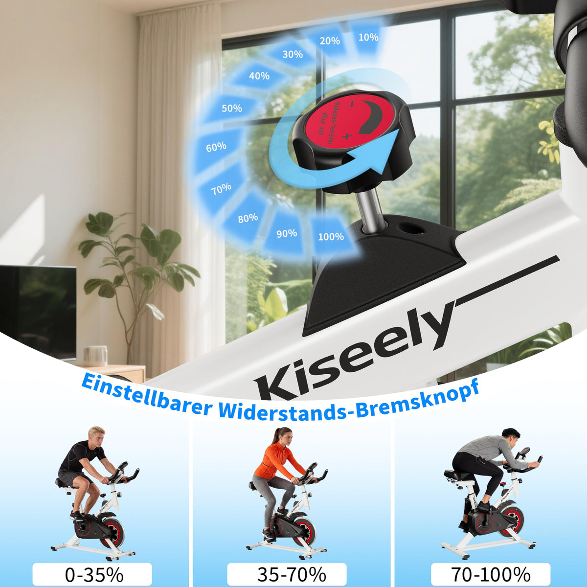 Heimtrainer Fahrrad, Leises Fitnessbike mit einstellbarem Magnetwiderstand, Indoor Cycling Bike mit LCD-Display, Ergonomischer Komfortsattel für Home Gym Indoor Cycling