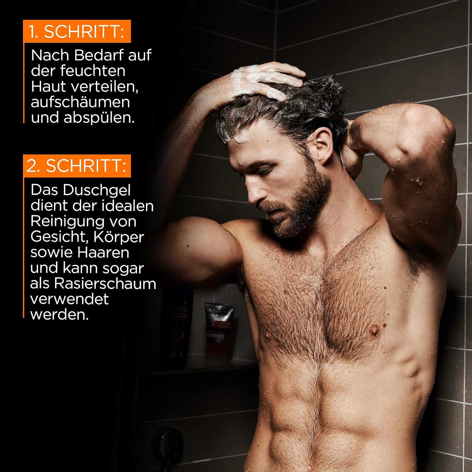 L'Oréal Men Expert 1L Duschgel und Shampoo für Männer, 3-in-1 Duschbad zur Reinigung von Körper, Haar und Gesicht, Herren Körperpflege für langanhaltende Frische mit Taurin, Hydra Energy, 1x1000 ml