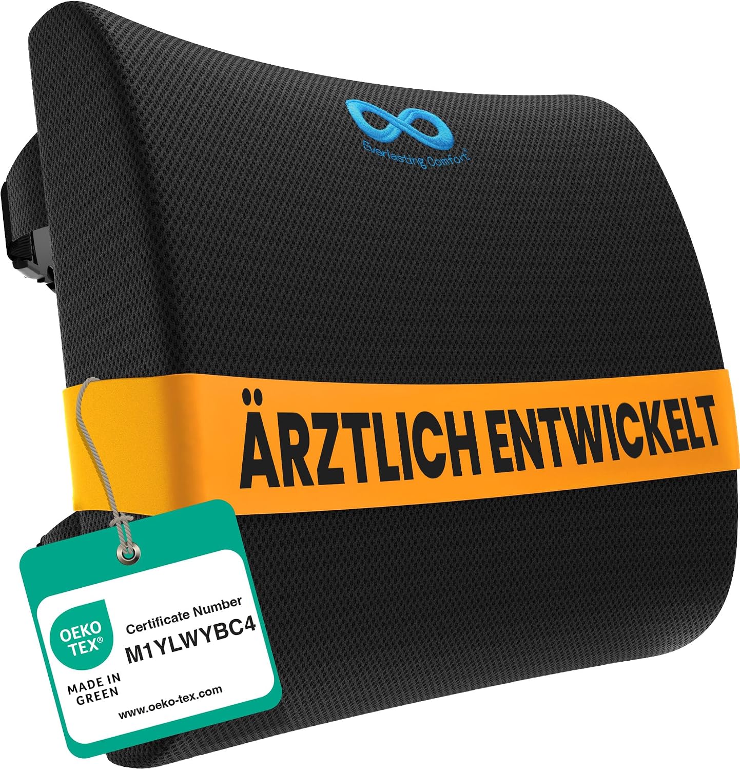 Sitzkissen für Bürostuhl, Auto & Zuhause – Komfortkissen mit waschbarem Bezug, Rutschfester Unterseite und konturierter Form