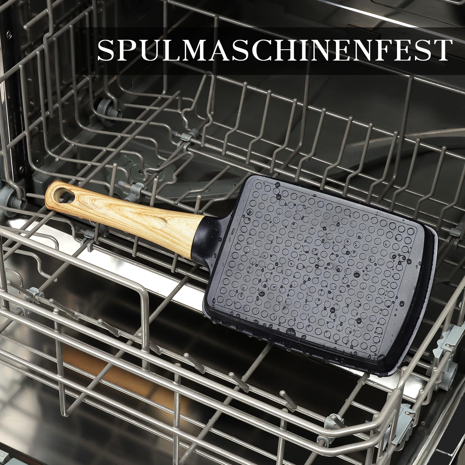 Spiegeleipfanne, 3-Loch Omlettenpfanne, Granit-Antihaftbeschichtung, PFOS/PFOA-Frei Eierpfanne für Gebratenes Frühstück/Eier/Wurst/Speck, Weiß