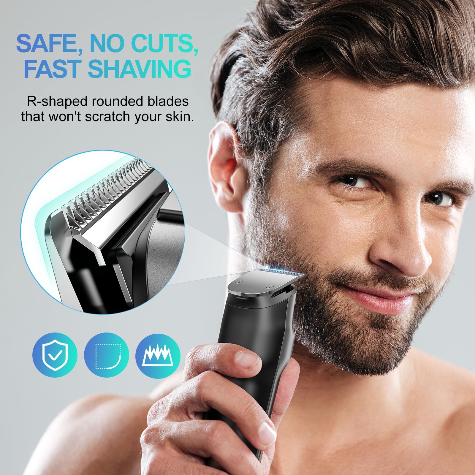 Glatzen Rasierer Herren, kensen Kopfrasierer Glatze Wasserdicht Head Shaver 5D Beweglicher Kopf Rasierer Herren Magnetischer Glatzenschneider Trocken-Und Nassrasur Bald Shaver Typ-C-Anschluss