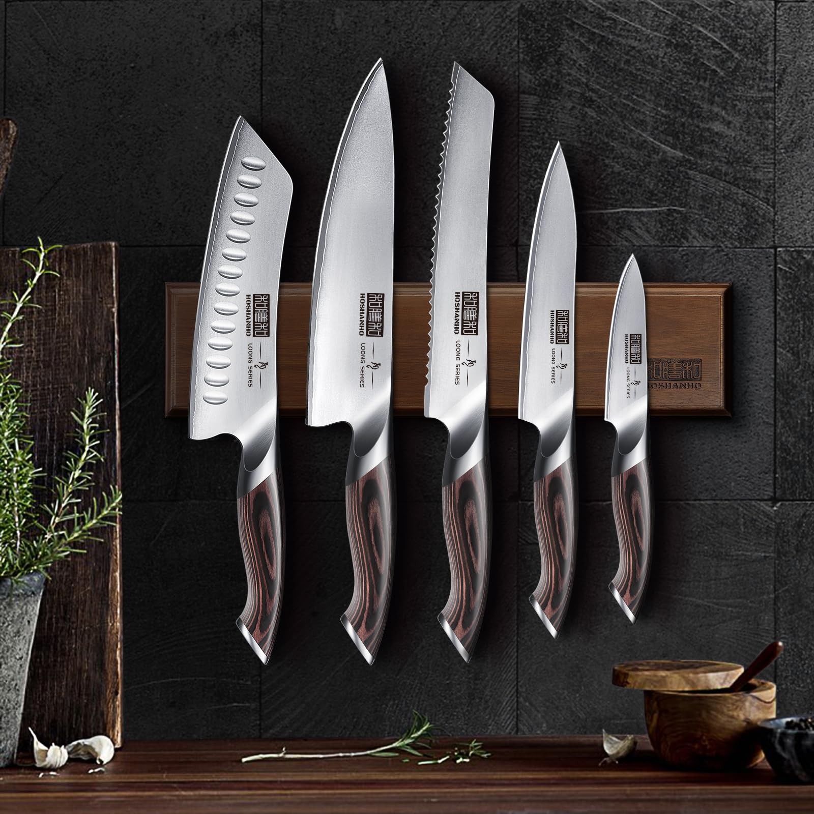 Professionelles Fisch-, Knochenmesser- und Füllküchenmesser mit ultrascharfe ergonomischem Pakkaholzgriff, 18 cm