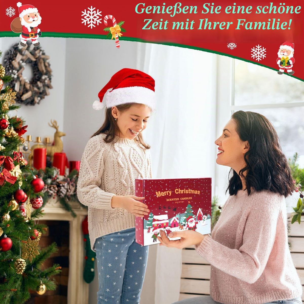 Duftkerze Geschenkset Weihnachten, 12 Pack Weihnachtskerzen Weihnachtsgeschenke Set, Natürliche Sojawachs Aromatherapie Kerzen Geschenkset für Frauen, für Weihnachten, Jubiläum