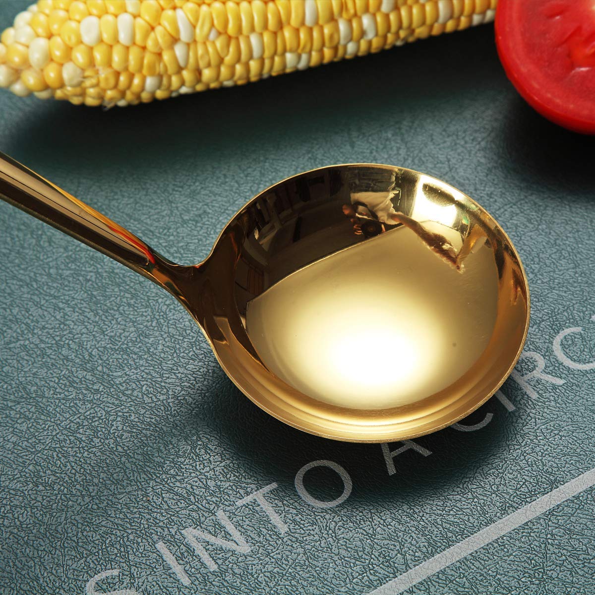 Goldfarbenes Kochutensilien Set, Edelstahl 13 Stück Küchenutensilien Set mit Titanbeschichtung, Küchenutensilien Set mit Utensilienhalter, Geschirrspüler-sicher, leicht zu reinigen