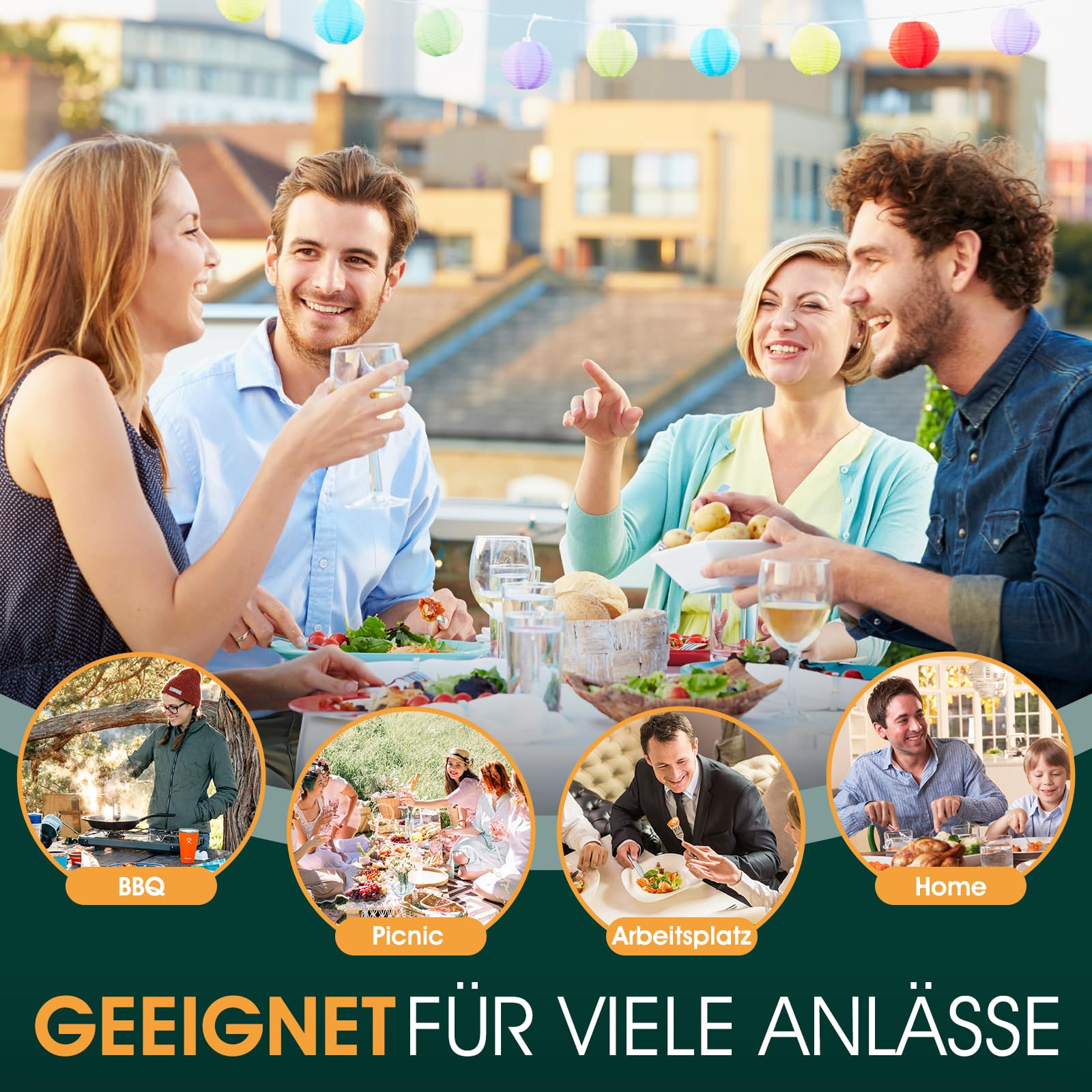 Besteck Set Schwarz für 8 Personen, 48-teiliges Edelstahlbesteckset mit Steakmesser, elegantes Besteck mit Messer, Gabel, Löffel, Besteck für Küche/Restaurant