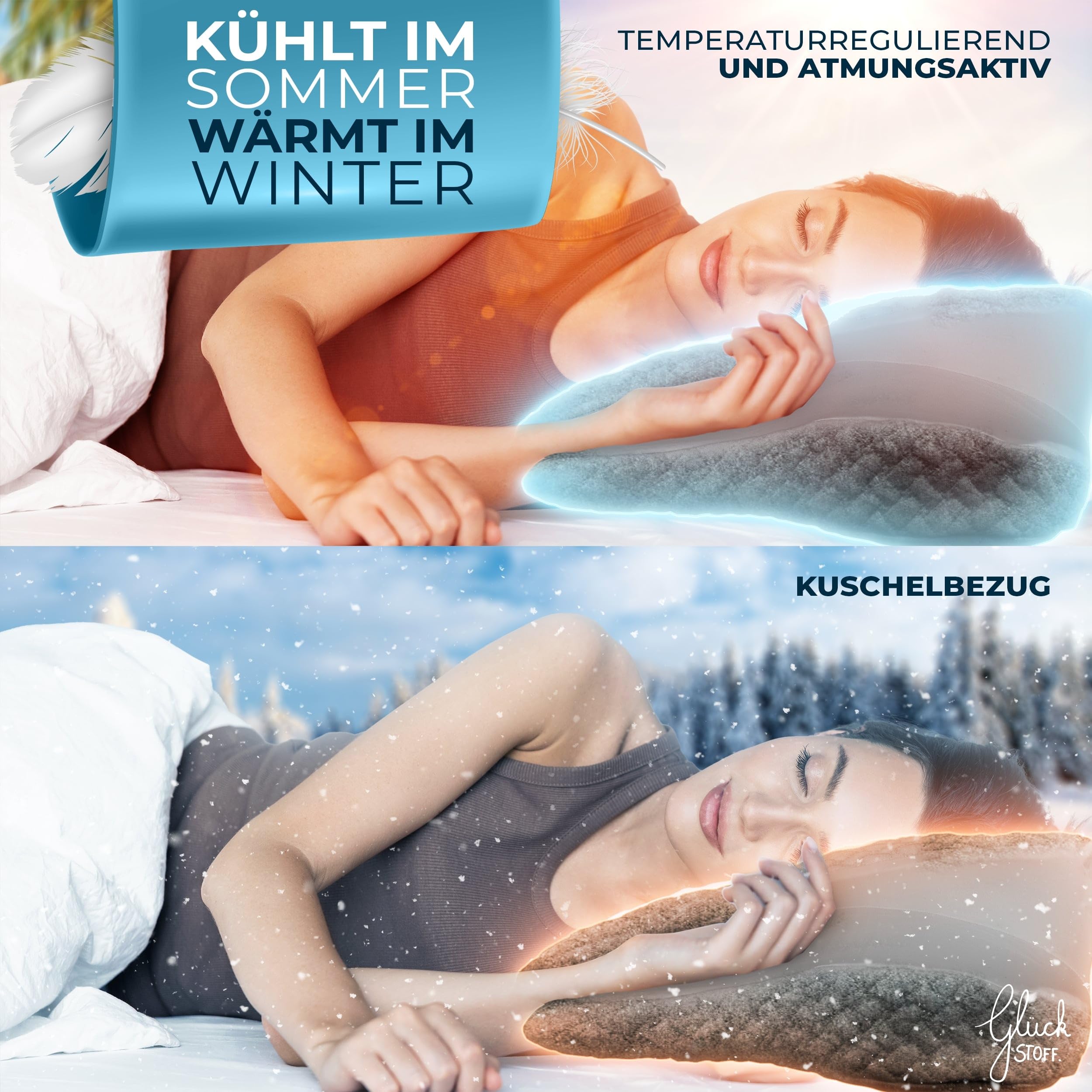 Orthopädisches Kissen (Zertifiziert für alle Schlaftypen) Kopfkissen Nackenschmerzen aus Memory Foam | Nackenstützkissen Ergonomisches Kopf-Kissen Seitenschläferkissen