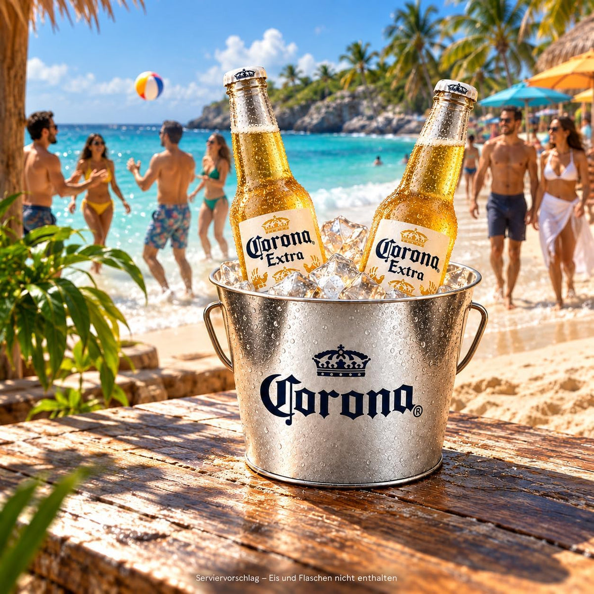 Corona Biereimer Metalleimer inklusive 5 Bierdeckel