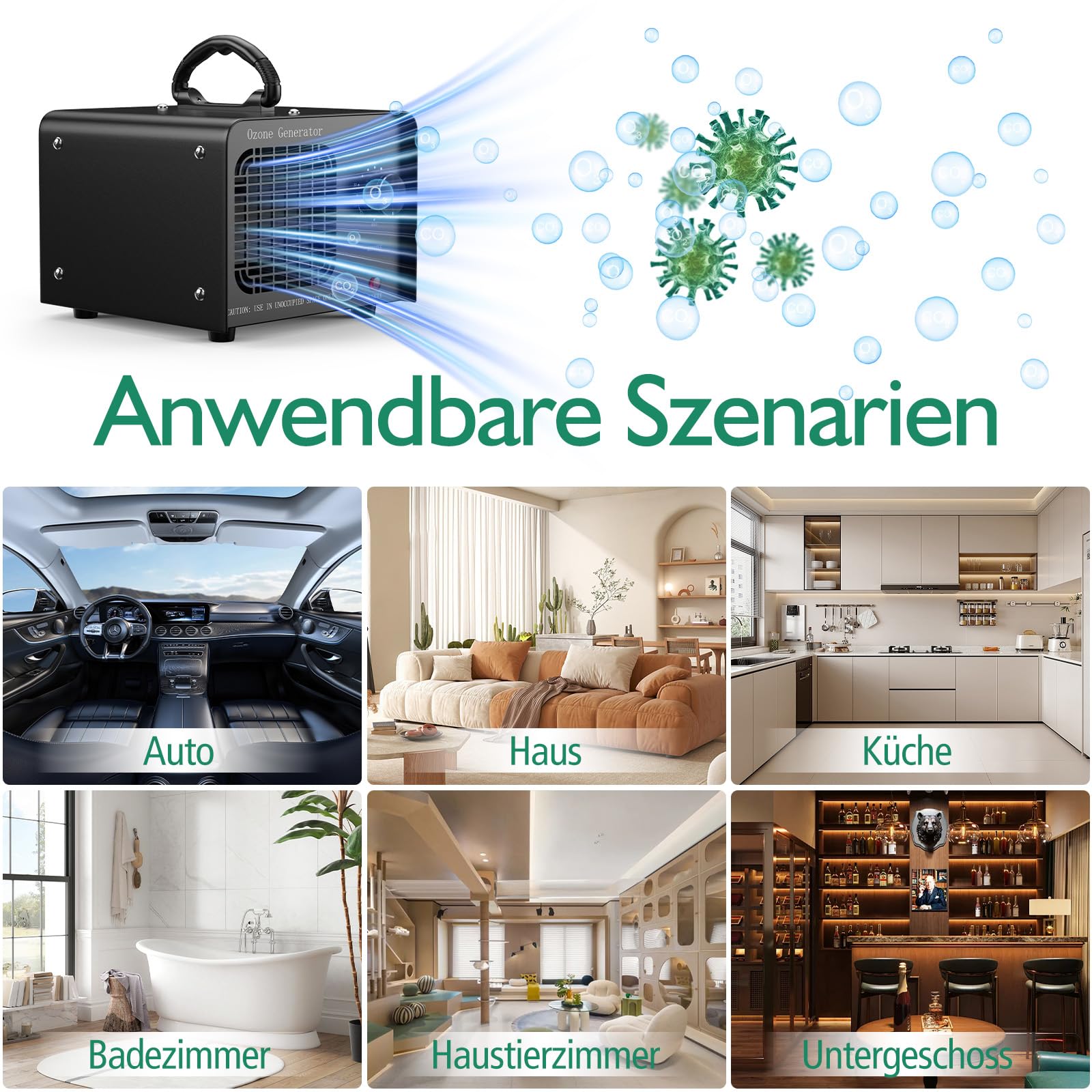 Ozongenerator 48000 mg/h Ozongerät, Redagod Ozoniser Industrie mit 120 Min Timer O3 Ozon Luftreiniger bis 300 m2 Geruchsneutralisator für Auto Hotel Küche Garage Home Eisen Haustiergerüche